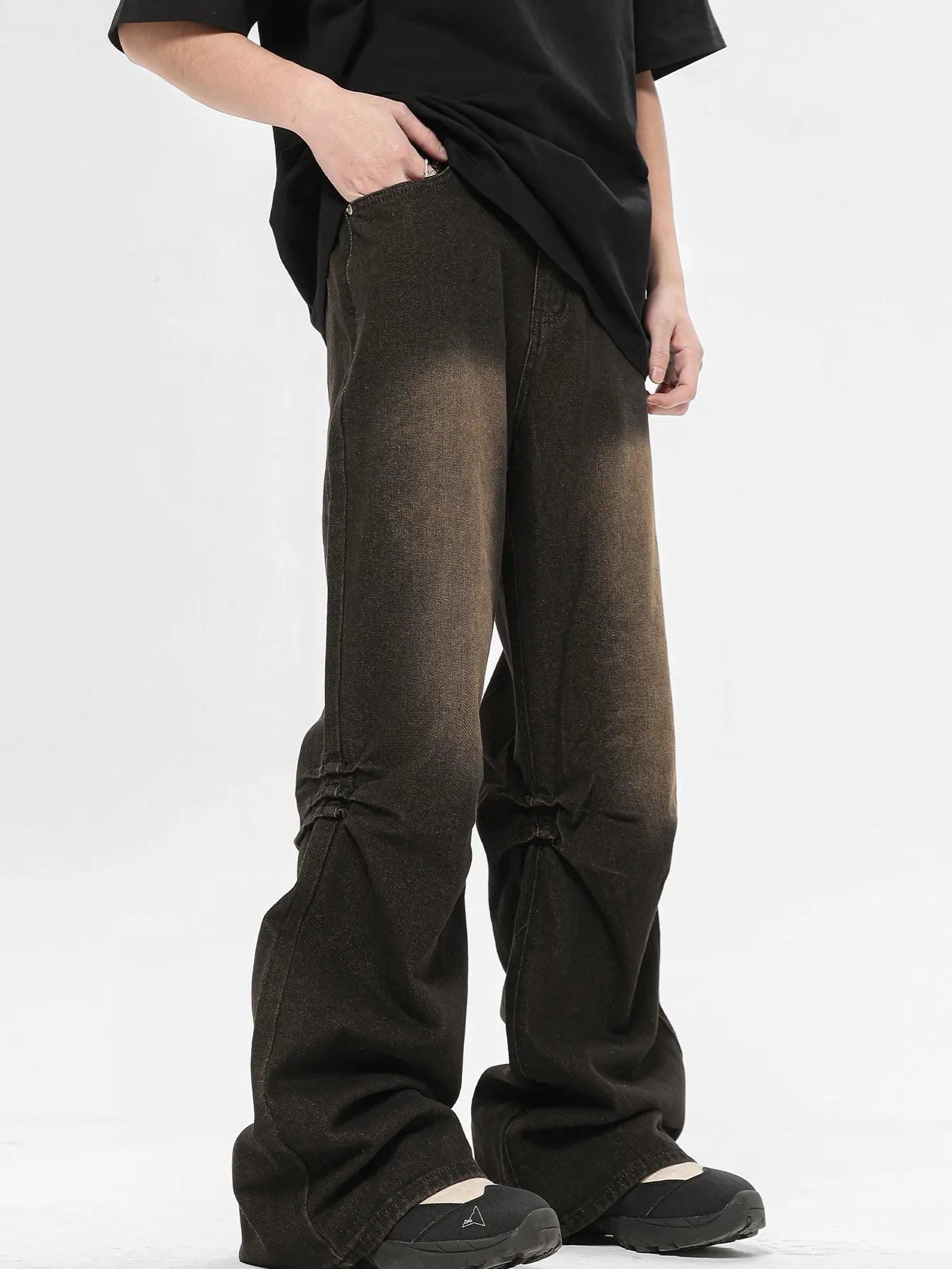 1288 Men's Relaxed Fit Vintage Wash Flare Jeans – men's flare jeans (Y2K) (main view)