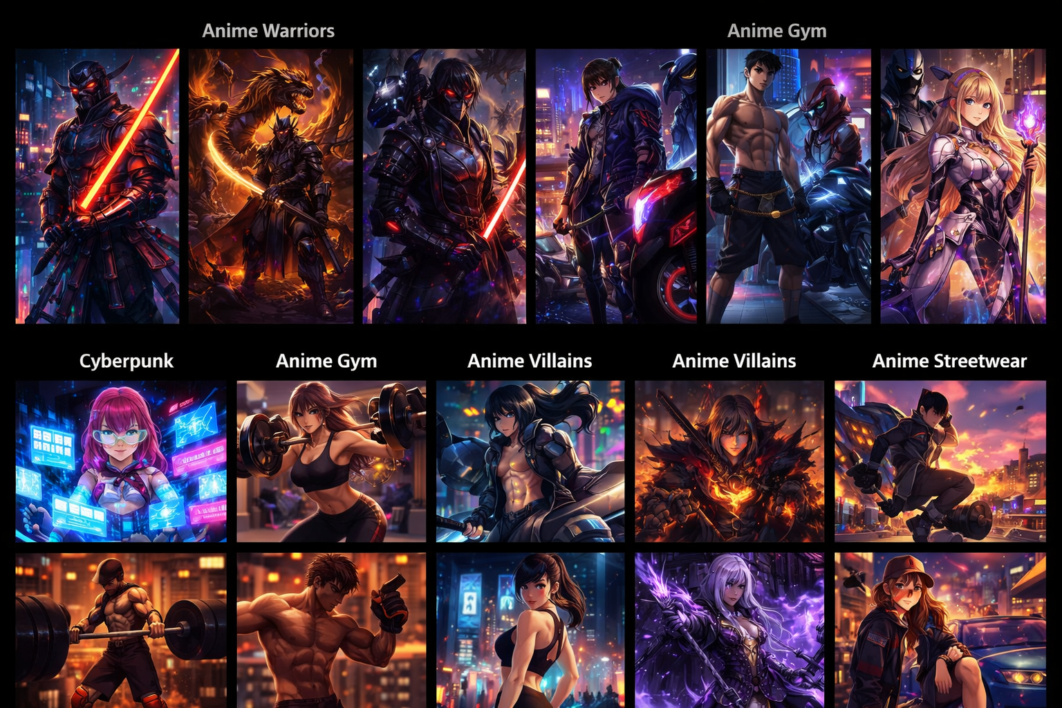 500 AI Anime Character Prompts for Midjourney, ChatGPT & AI Art Generators | Ultimate Anime Prompt Pack - product image 2