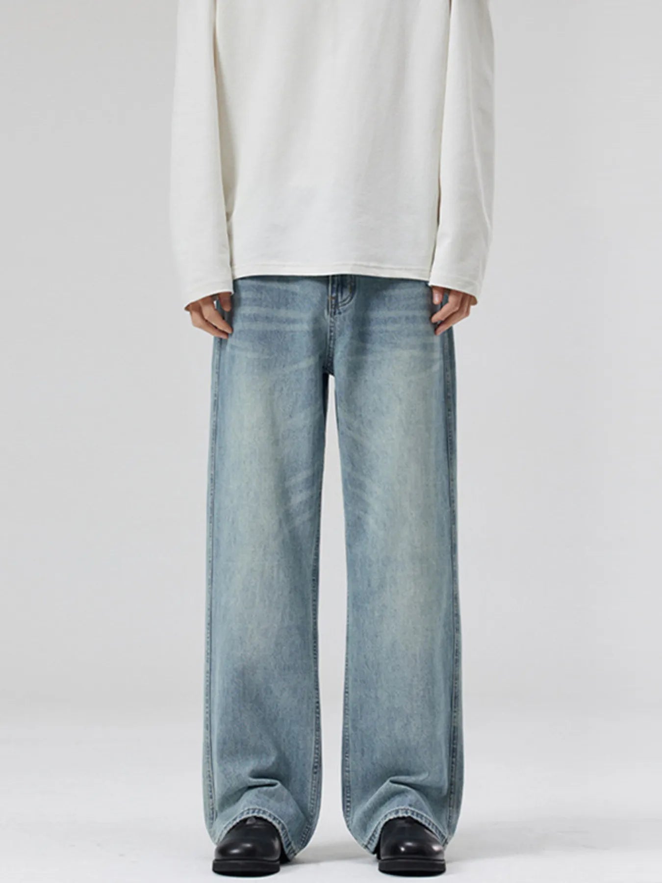 387 nan – Men's wide leg jeans streetwear fit