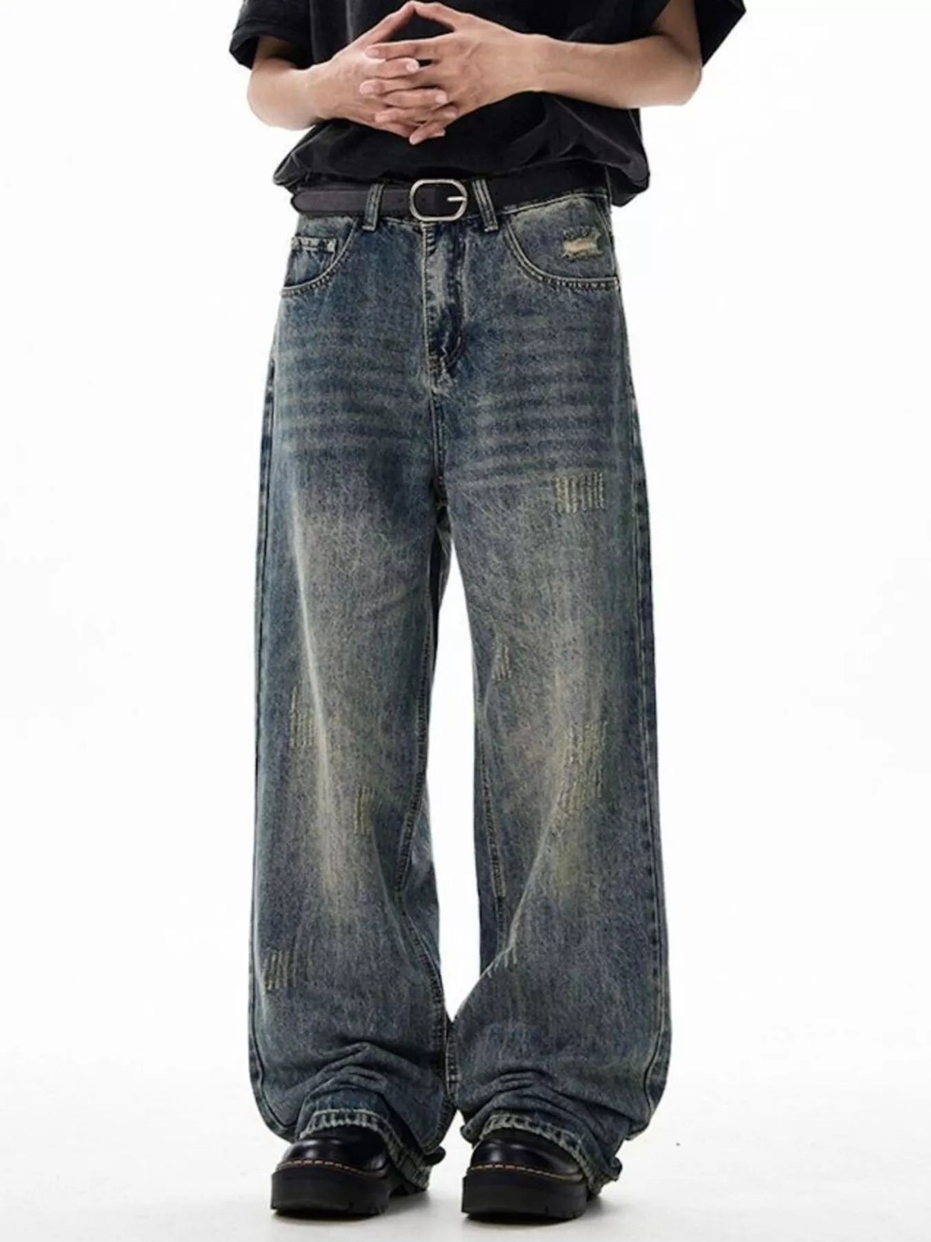 1002 nan – Men's wide leg jeans streetwear fit