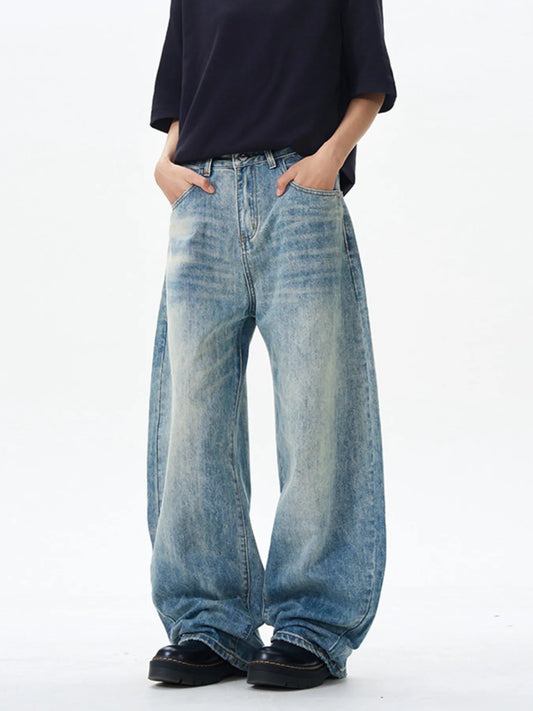 347 nan – Men's wide leg jeans streetwear fit