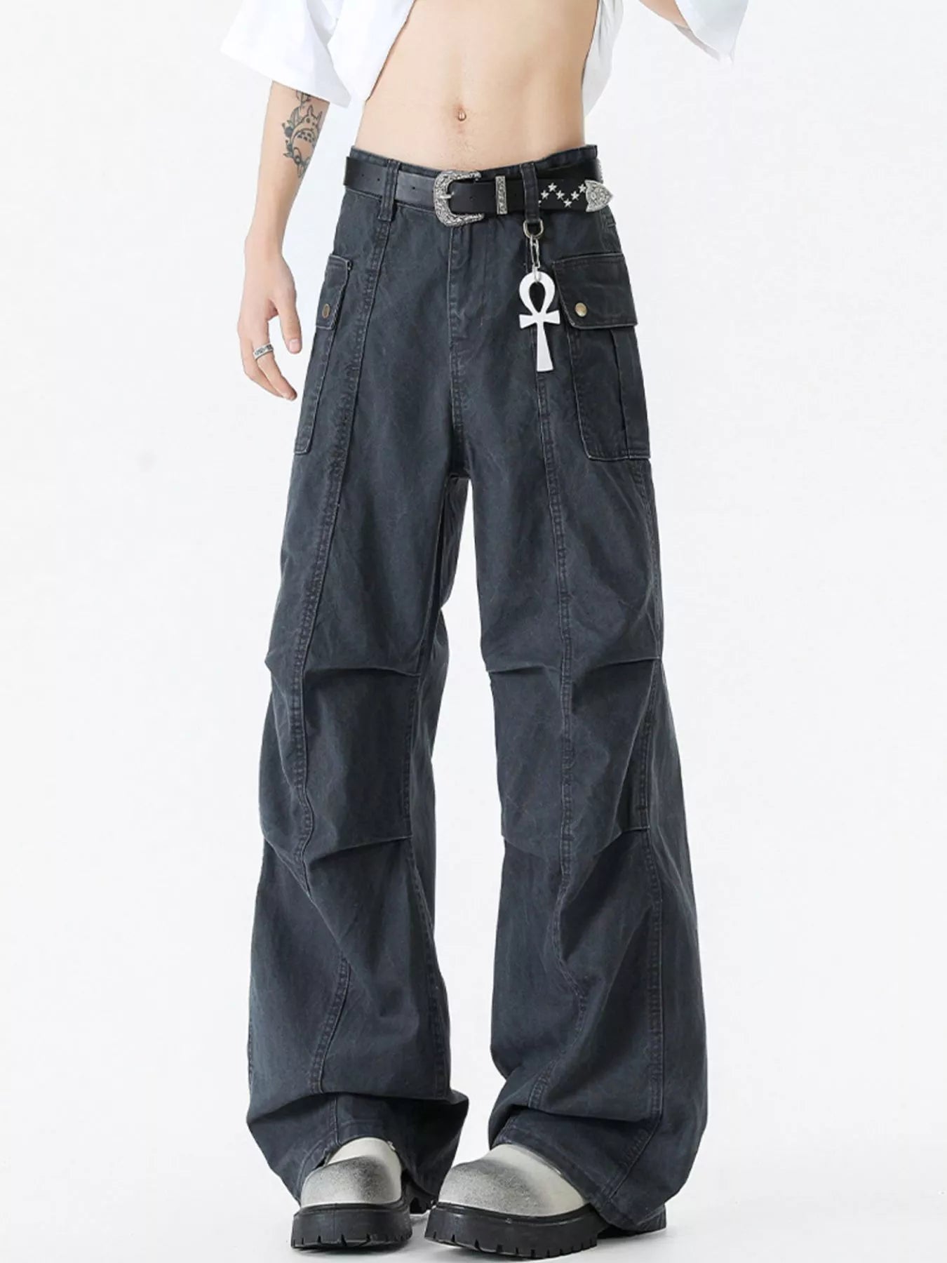503 nan – Men's wide leg jeans streetwear fit