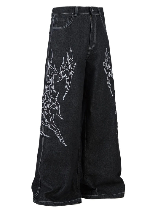 203 nan – Men's wide leg jeans streetwear fit