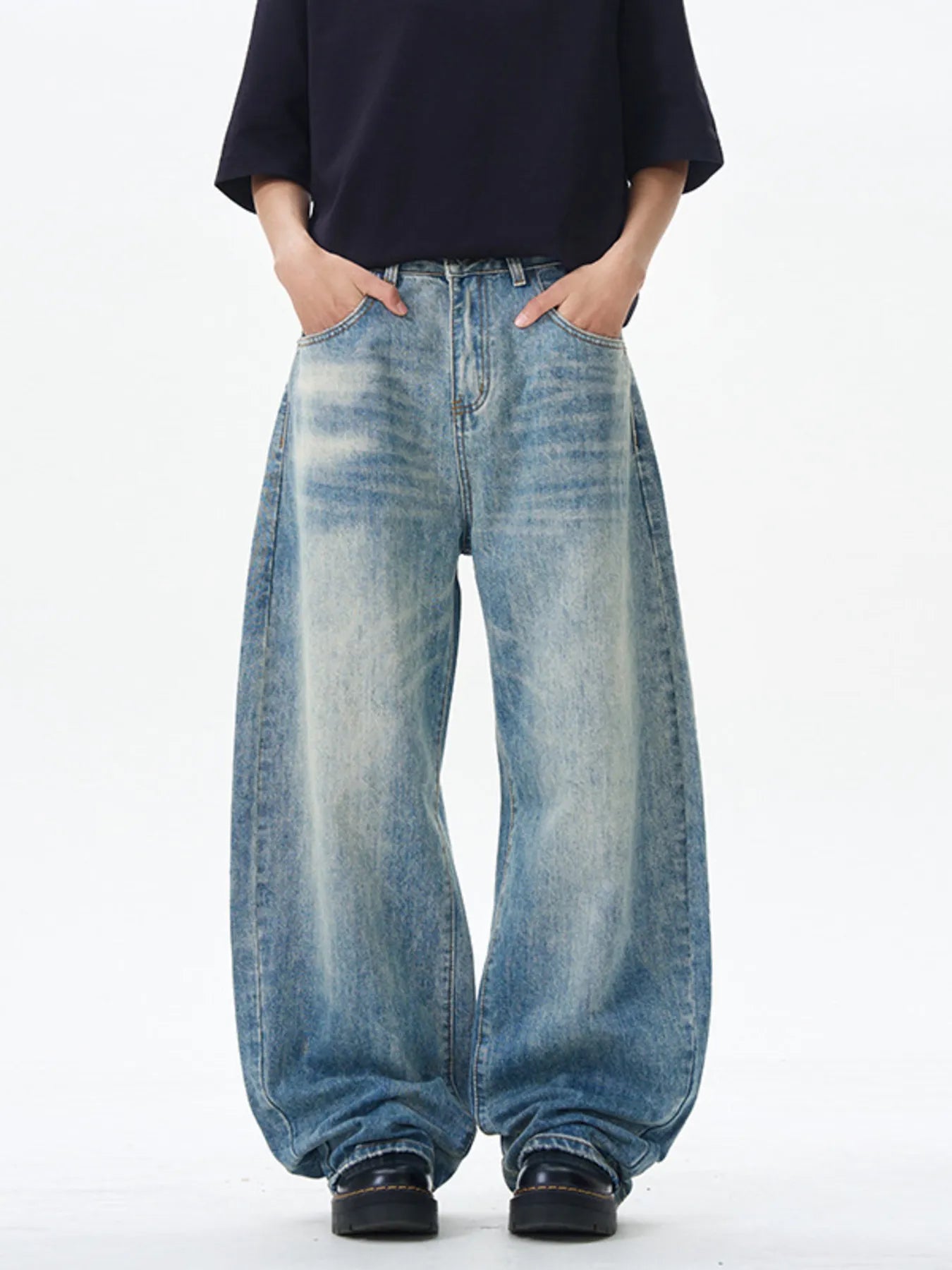 346 Men's Wide Leg Jeans – Men's wide leg jeans streetwear fit