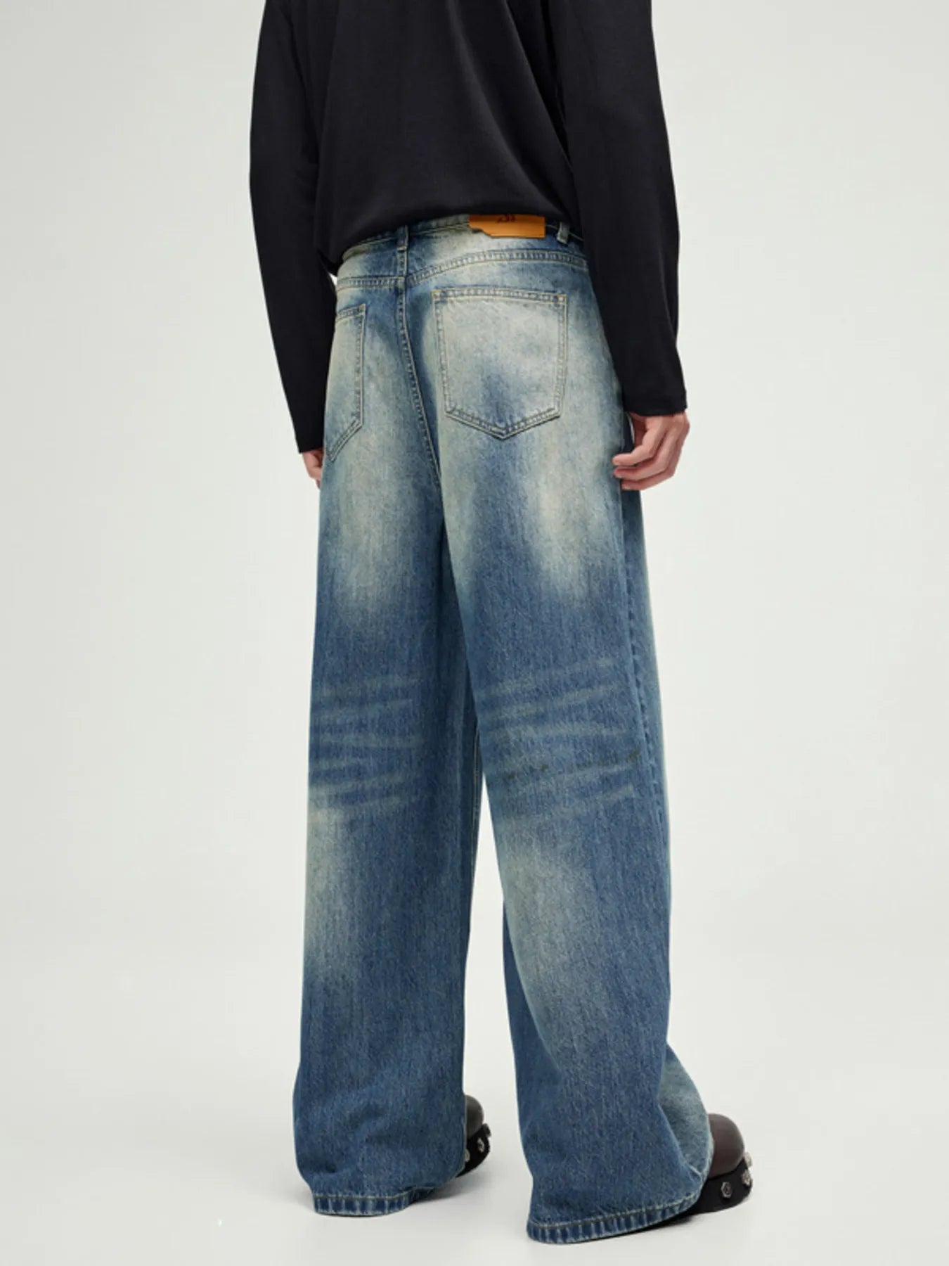 609 nan – Men's wide leg jeans streetwear fit