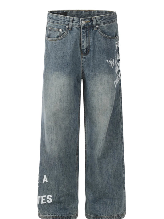 1261 Men's Washed Wide Leg Jeans – men's graphic jeans (main view)