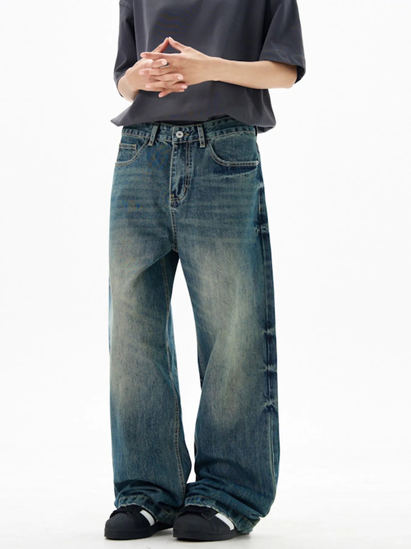 716 nan – Men's wide leg jeans streetwear fit