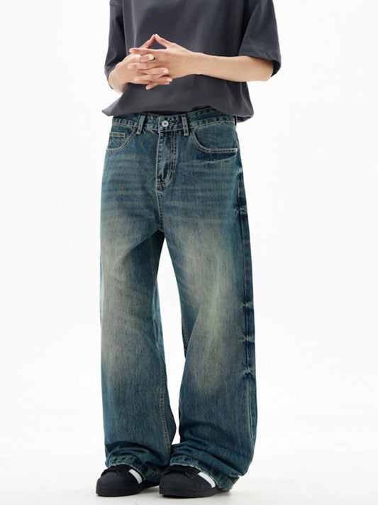 716 nan – Men's wide leg jeans streetwear fit