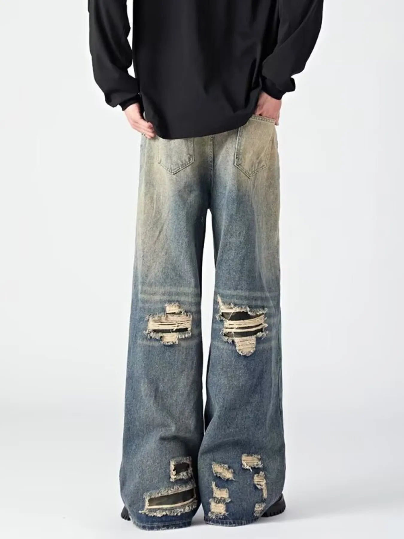 477 nan – Men's wide leg jeans streetwear fit