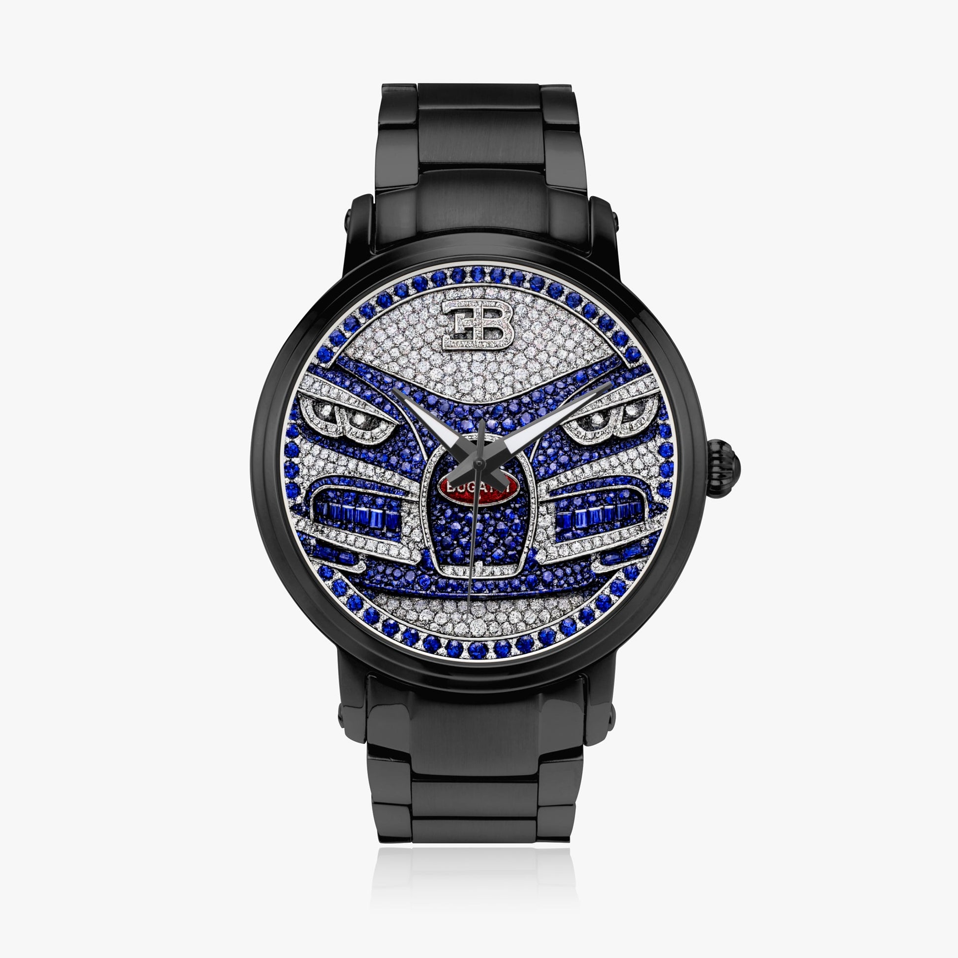 Jaycoh™ Bugati Chiron Turbilon Incrusted Diamonds 212. New Steel Strap Automatic Watch | Print-on-Demand Custom Watch - product photo | print on demand watch print custom watch