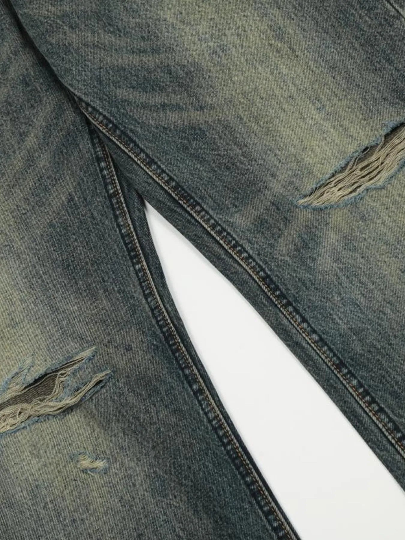 1280 Men's Vintage Distressed Flare Jeans – men's flare jeans (Y2K) (detail view 14)