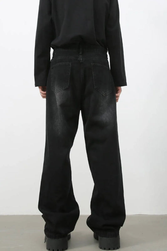 018 nan – Men's wide leg jeans streetwear fit
