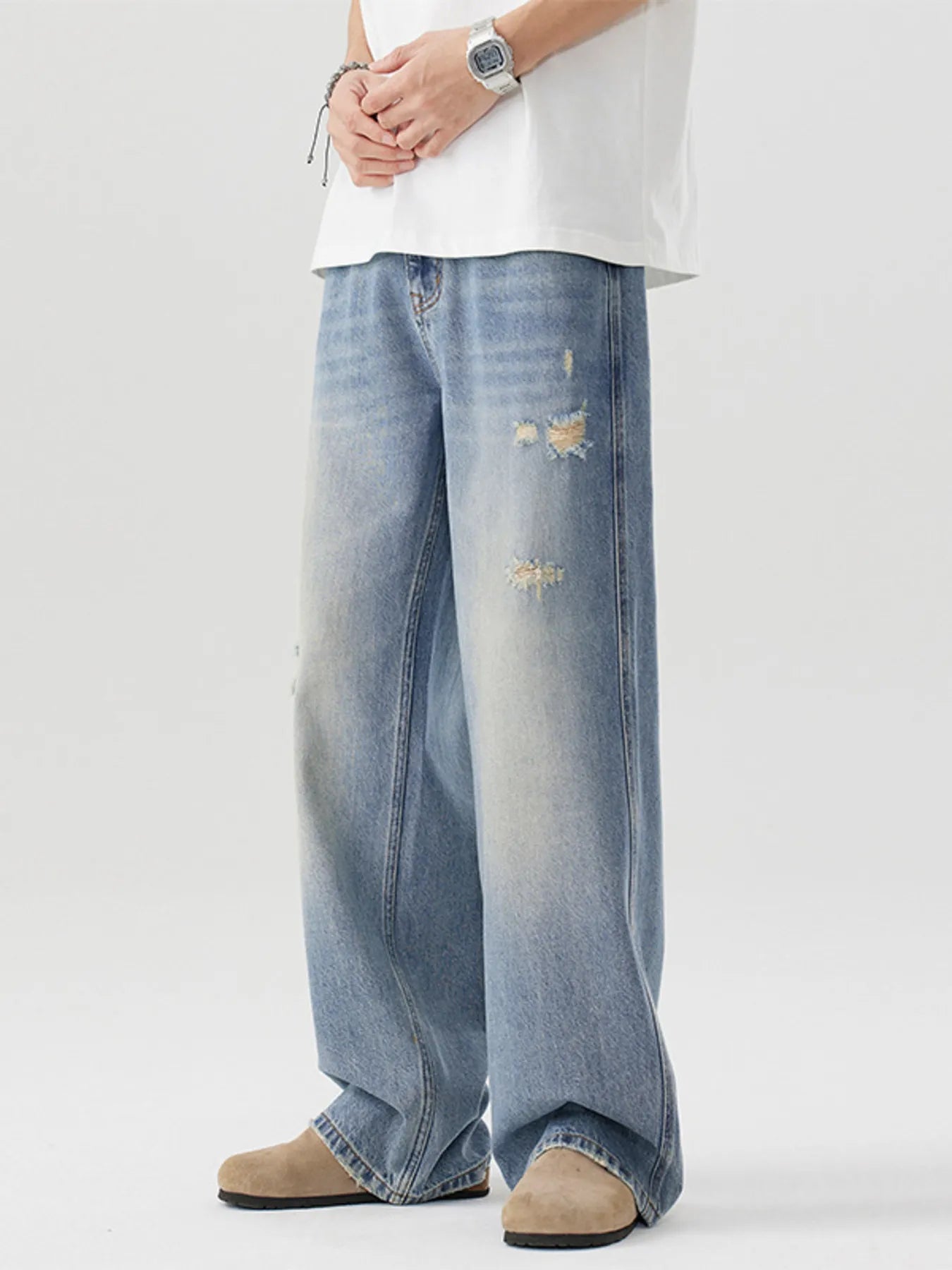 740 nan – Men's wide leg jeans streetwear fit