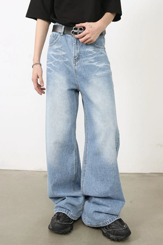 1054 nan – Men's wide leg jeans streetwear fit