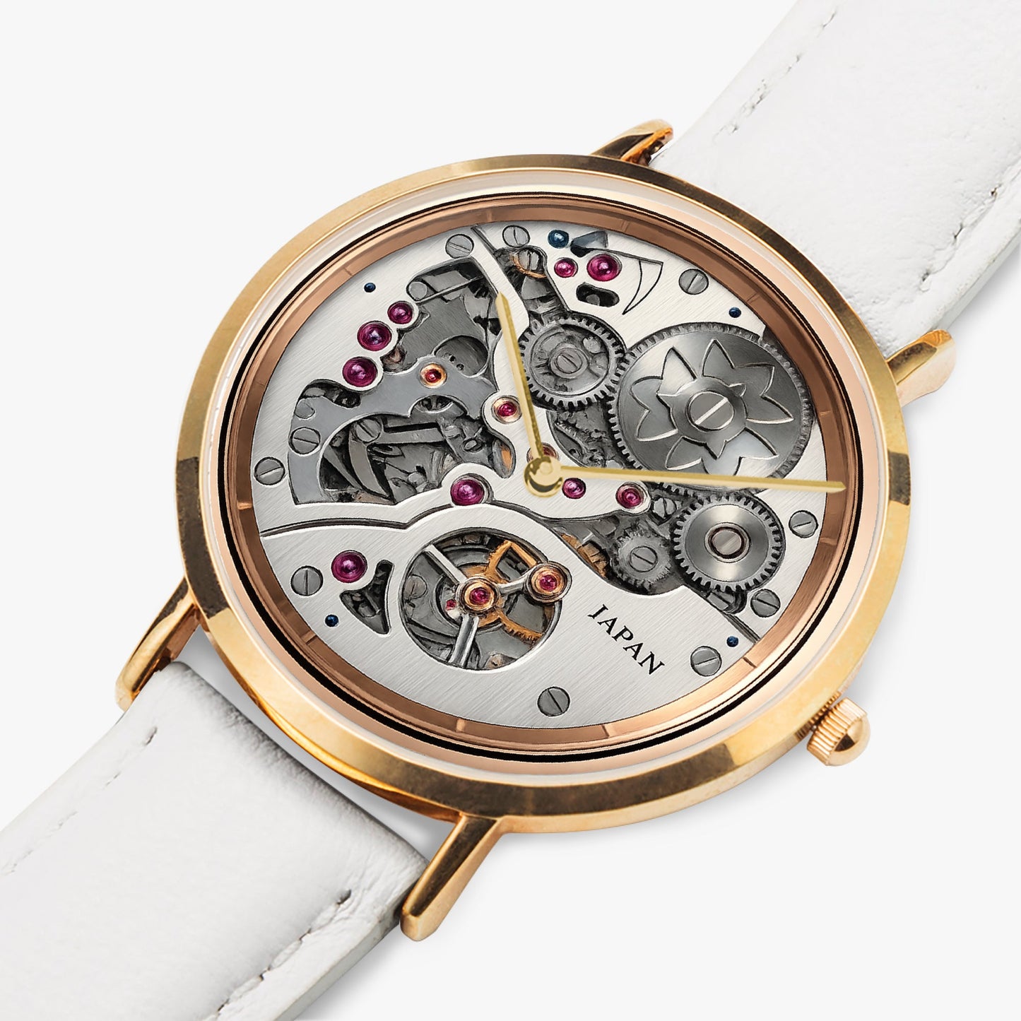 Jaycoh™ Japanese Creed Minute on Repeat 161 Selling Ultra-Thin Leather Strap Quartz Watch (Rose Gold) | Print-on-Demand Custom Watch - product photo | print on demand watch print custom watch