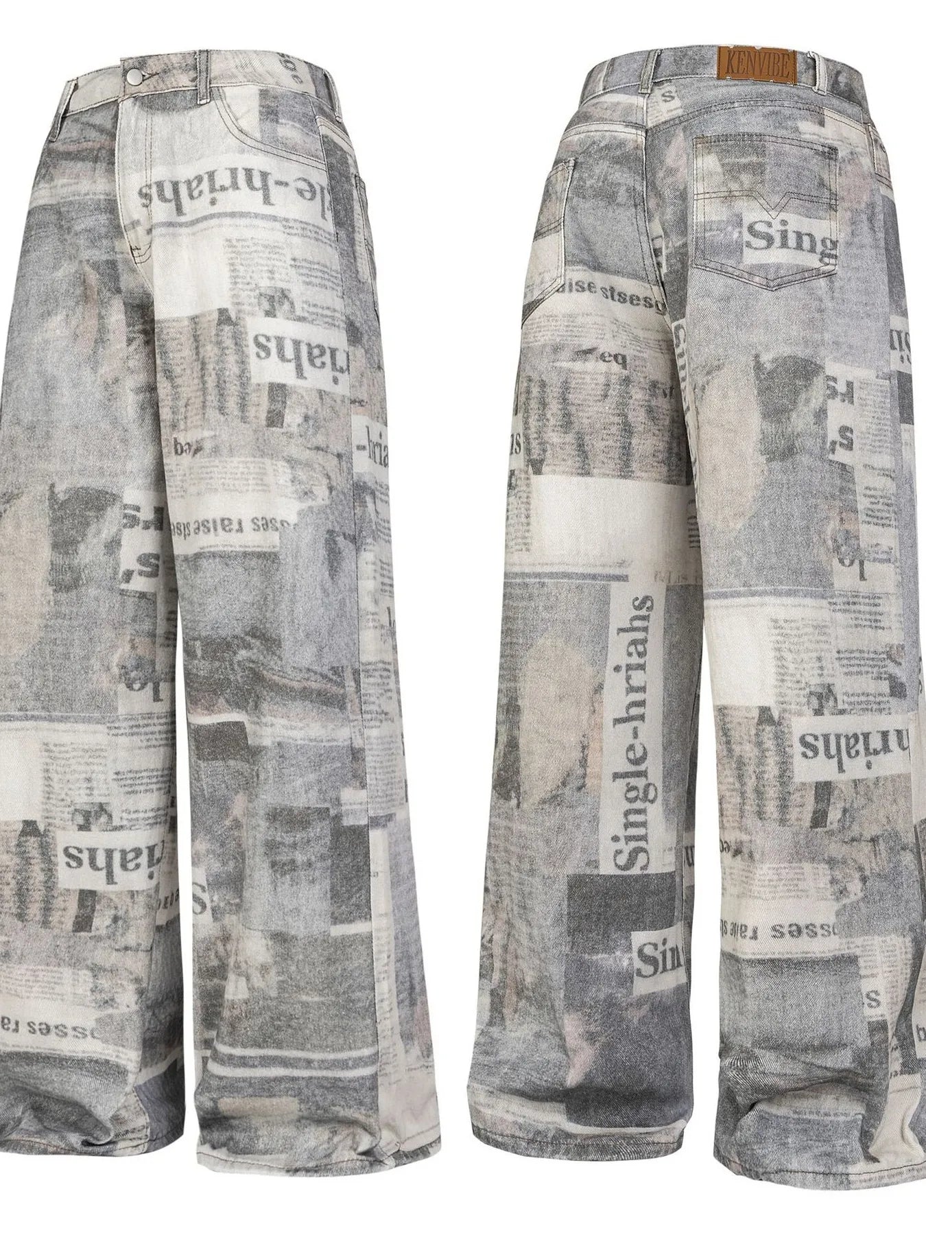 554 nan – Men's wide leg jeans streetwear fit