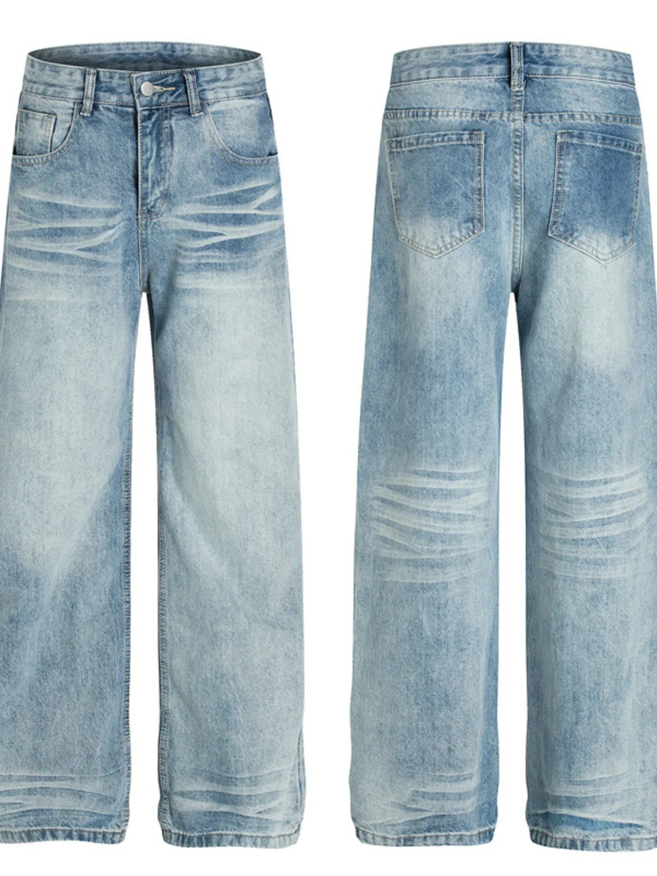 528 nan – Men's wide leg jeans streetwear fit