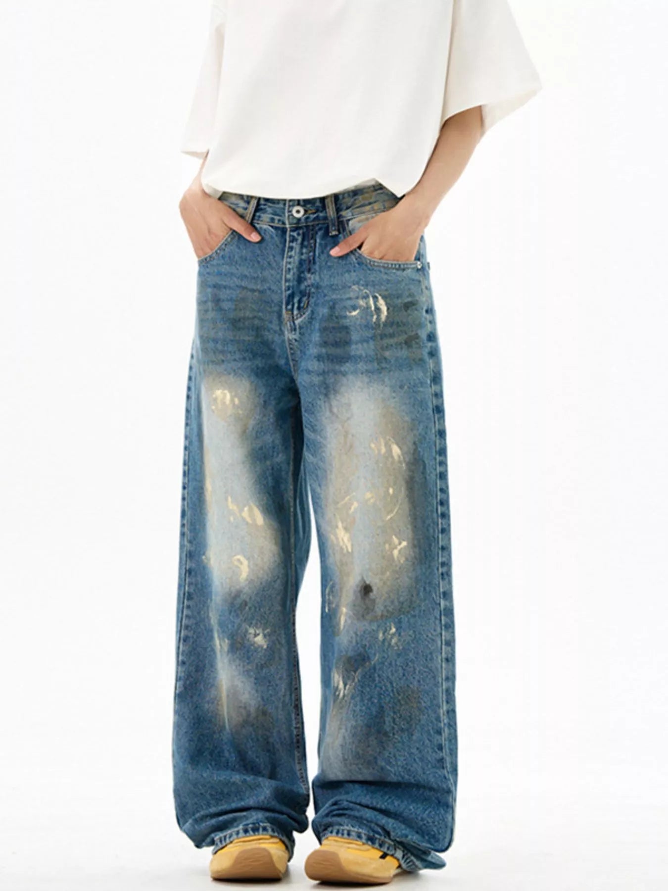 820 nan – Men's wide leg jeans streetwear fit