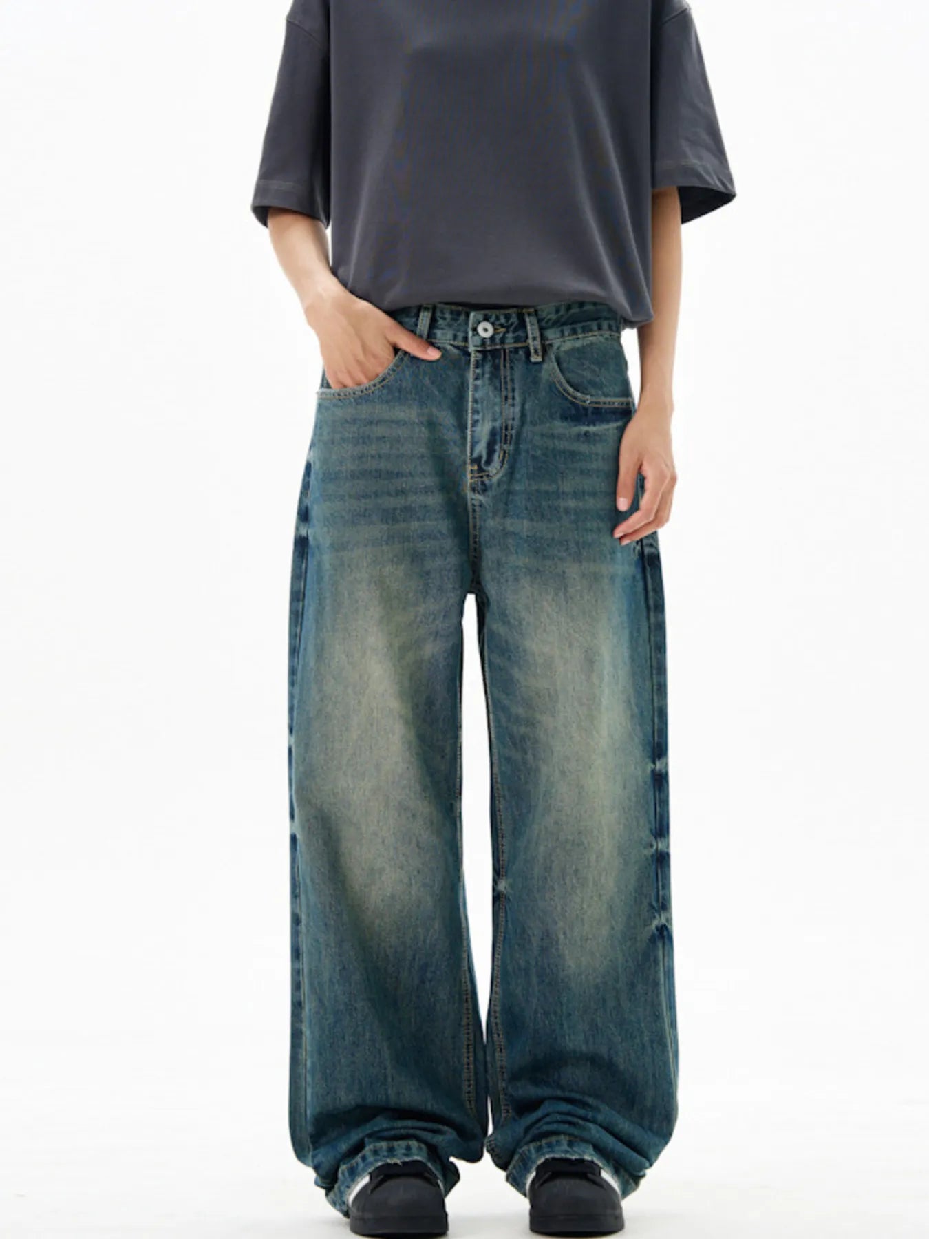 715 Men's Wide Leg Jeans – Men's wide leg jeans streetwear fit