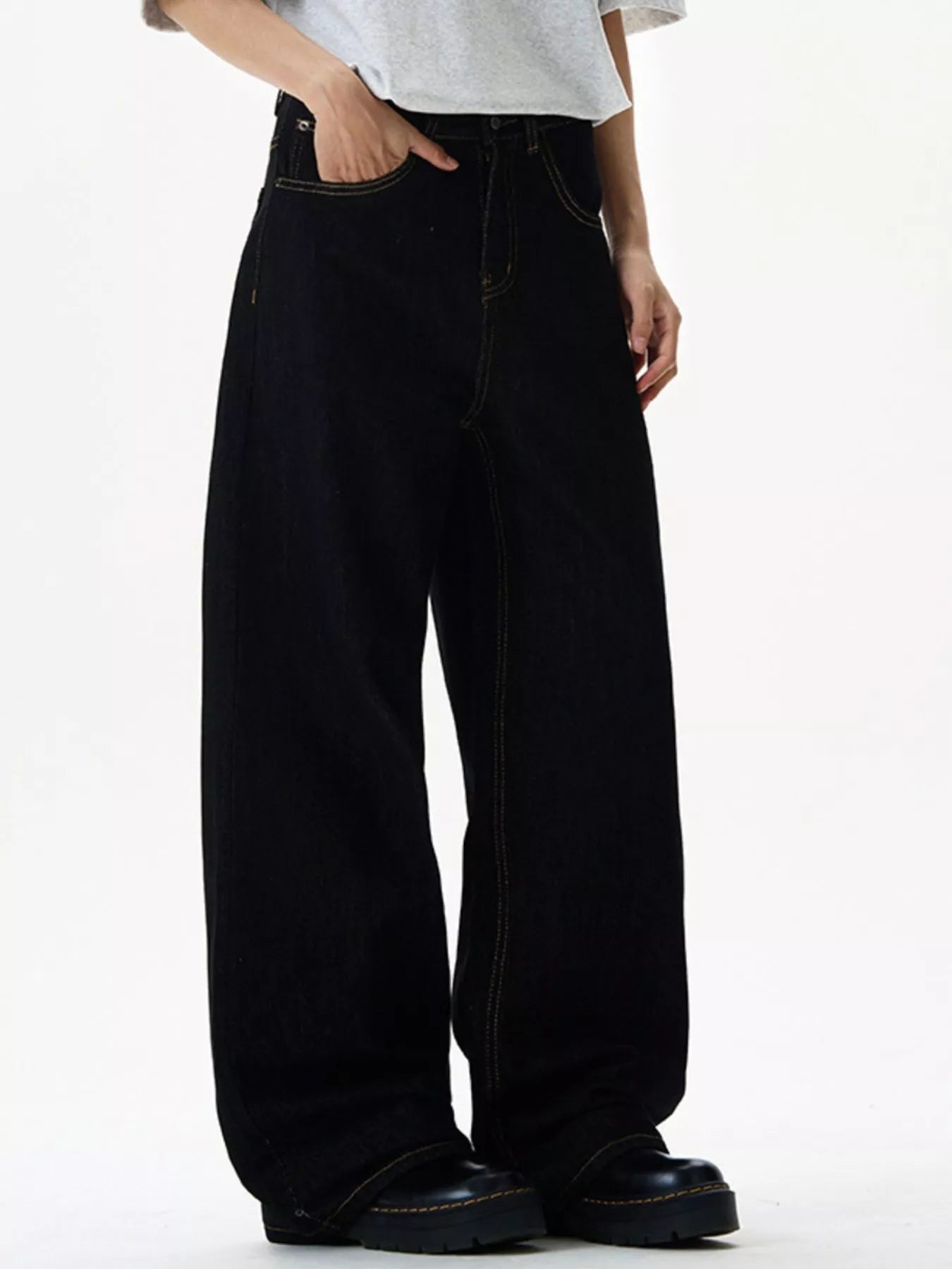 480 nan – Men's wide leg jeans streetwear fit