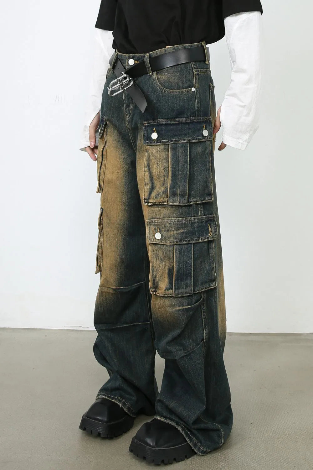 224 nan – Men's wide leg jeans streetwear fit