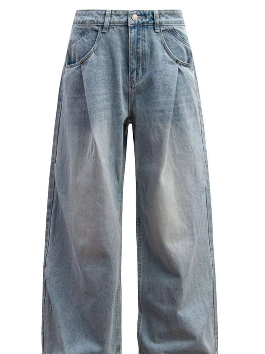 612 Men's Washed Wide Leg Jeans – Men's wide leg jeans streetwear fit