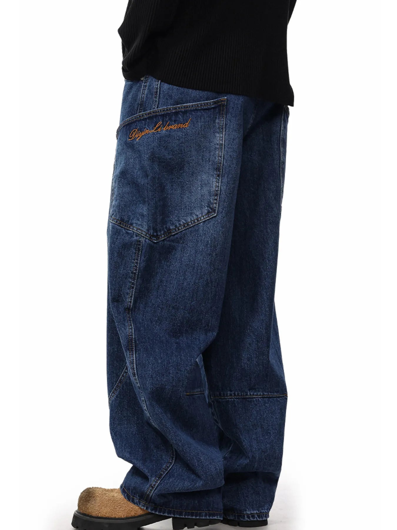 1224 nan – Men's wide leg jeans streetwear fit