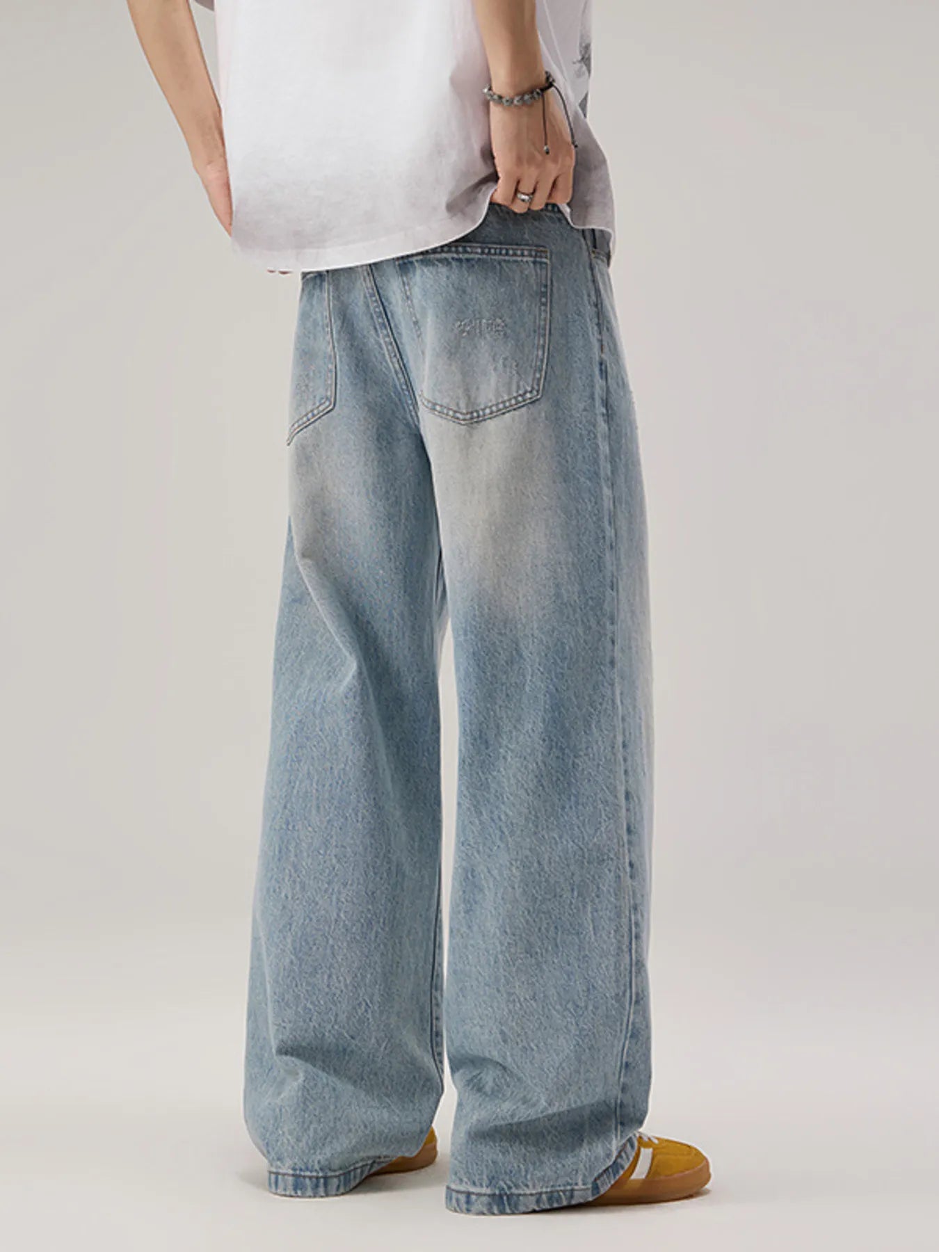 469 nan – Men's wide leg jeans streetwear fit