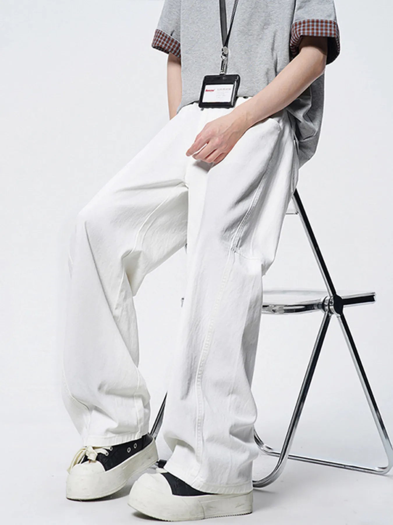 622 nan – Men's wide leg jeans streetwear fit