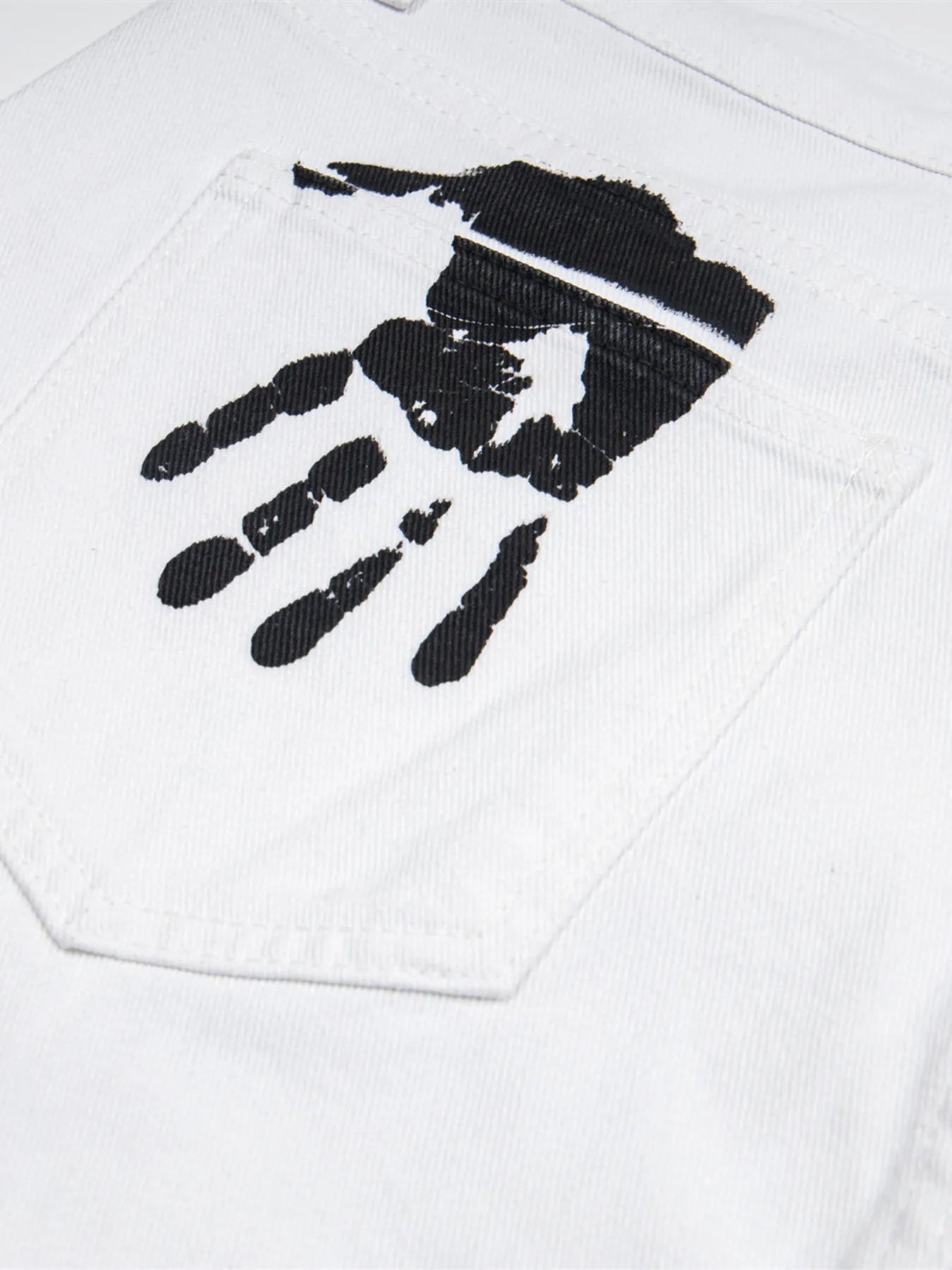 1264 Men's Handprint Pattern Jeans – men's graphic jeans (detail view 11)