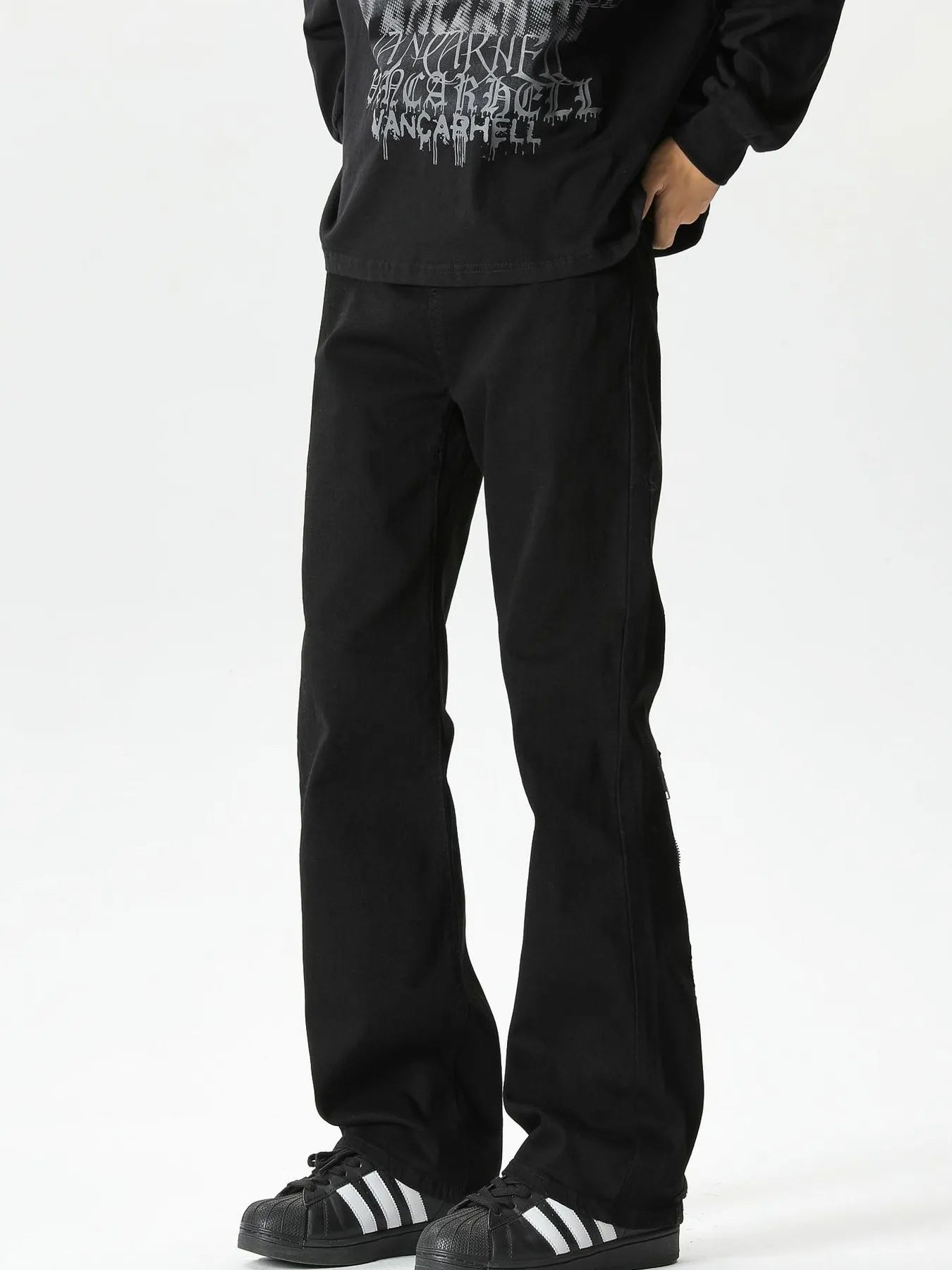 1294 Men's Flare Leg Jeans – men's flare jeans (Y2K) (front view)