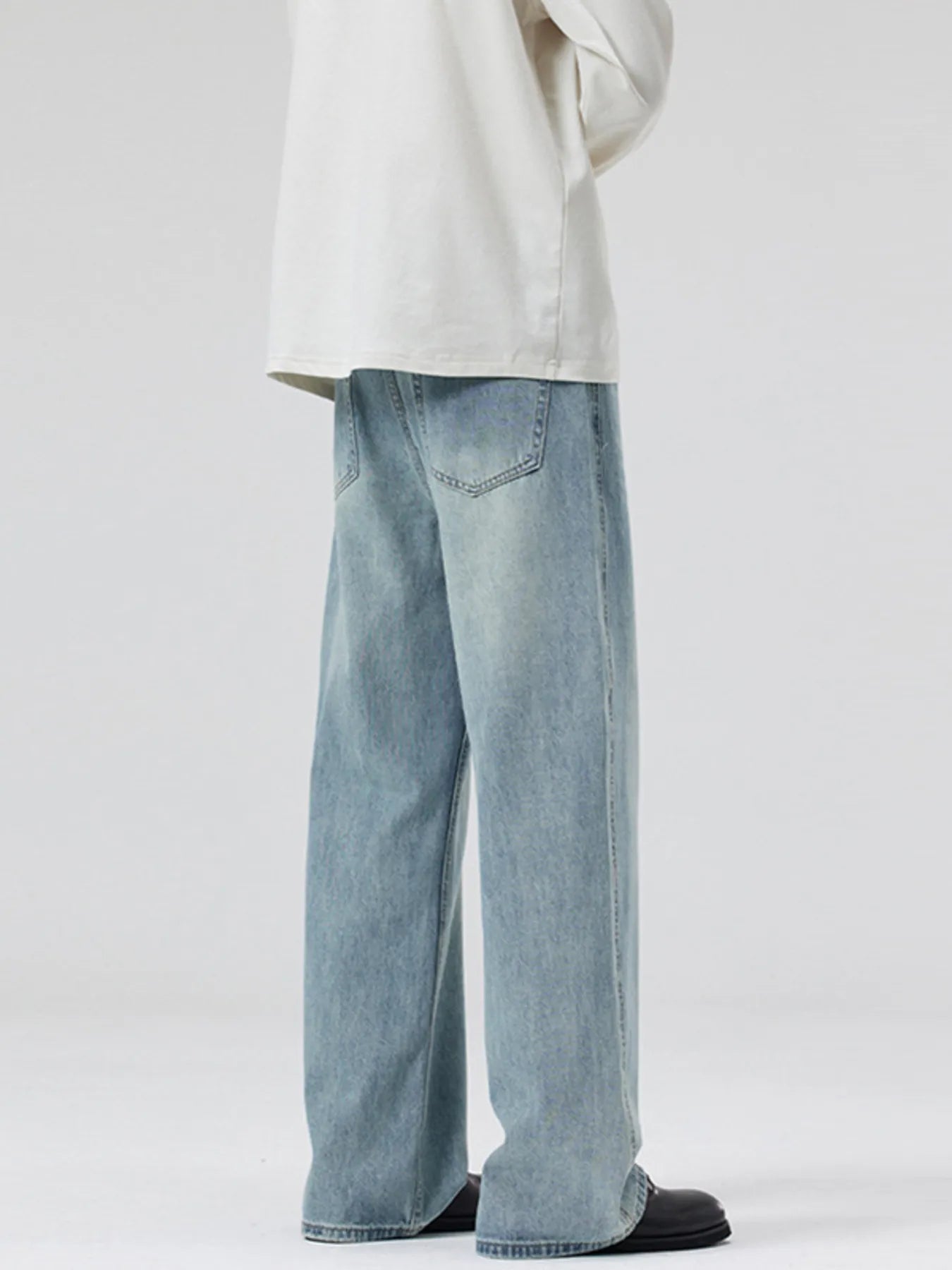 389 nan – Men's wide leg jeans streetwear fit