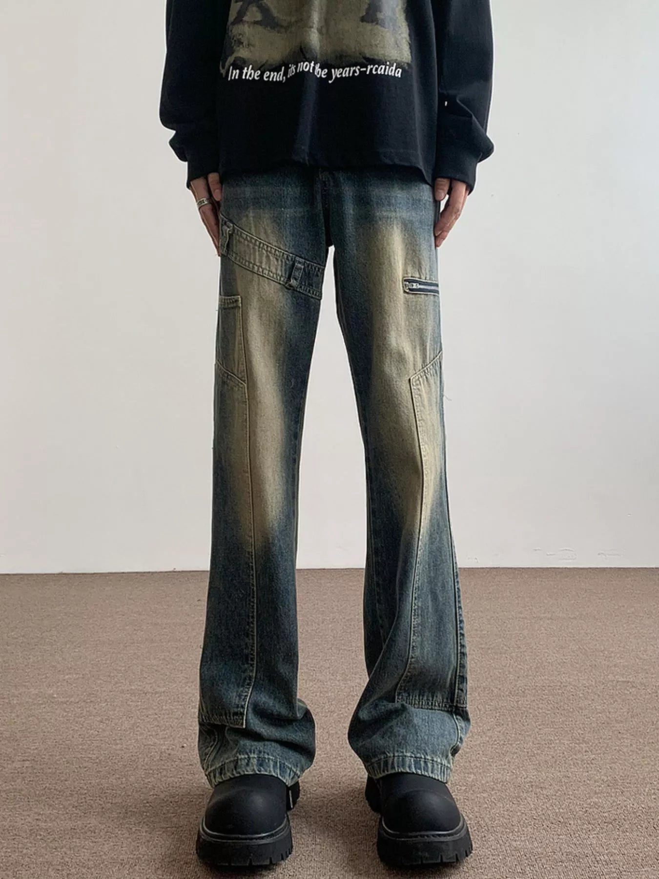 1302 Men's Vintage Wash Flare Jeans – men's flare jeans (Y2K) (main view)