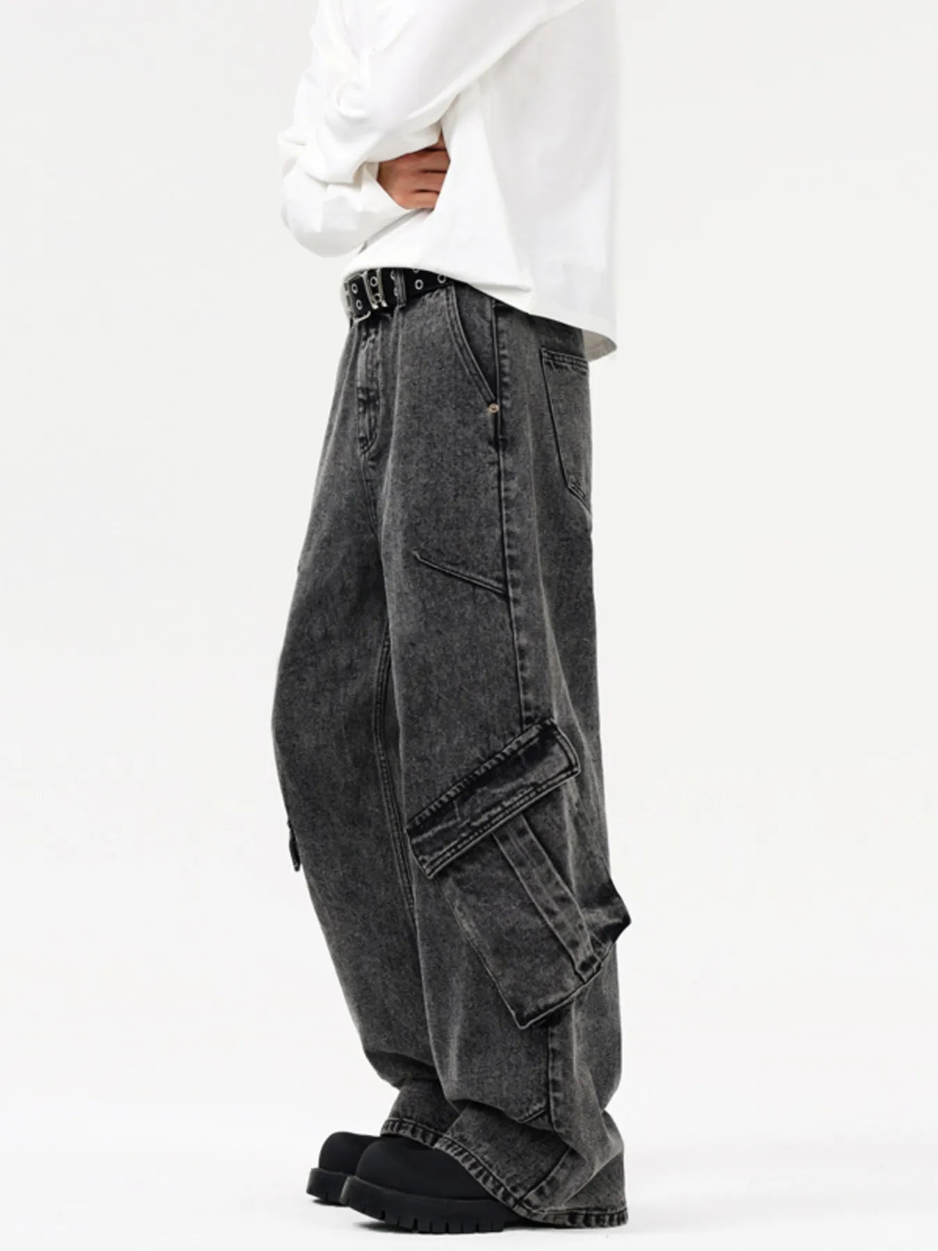 1203 nan – Men's wide leg jeans streetwear fit