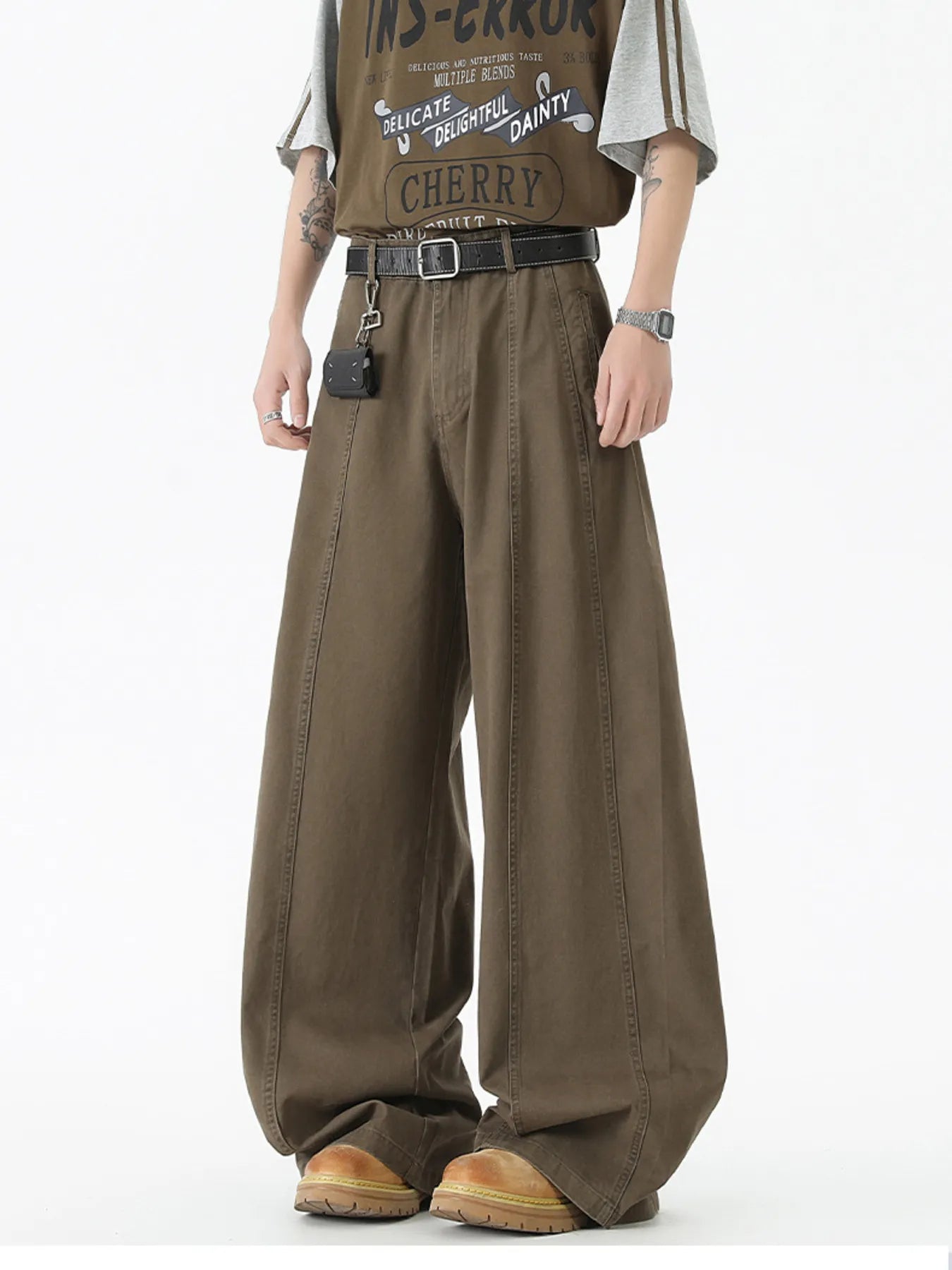 673 nan – Men's wide leg jeans streetwear fit