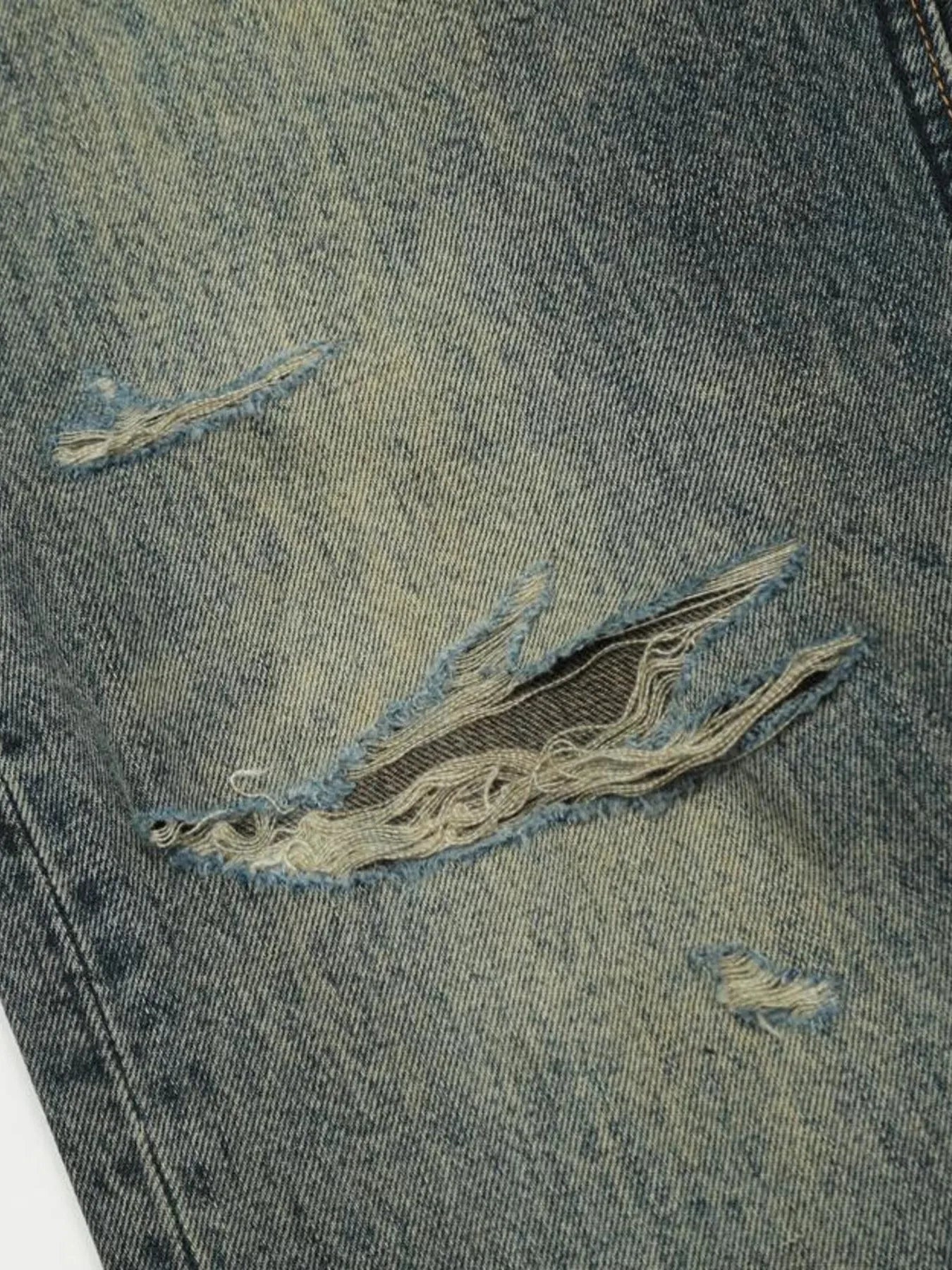 1280 Men's Vintage Distressed Flare Jeans – men's flare jeans (Y2K) (detail view 5)