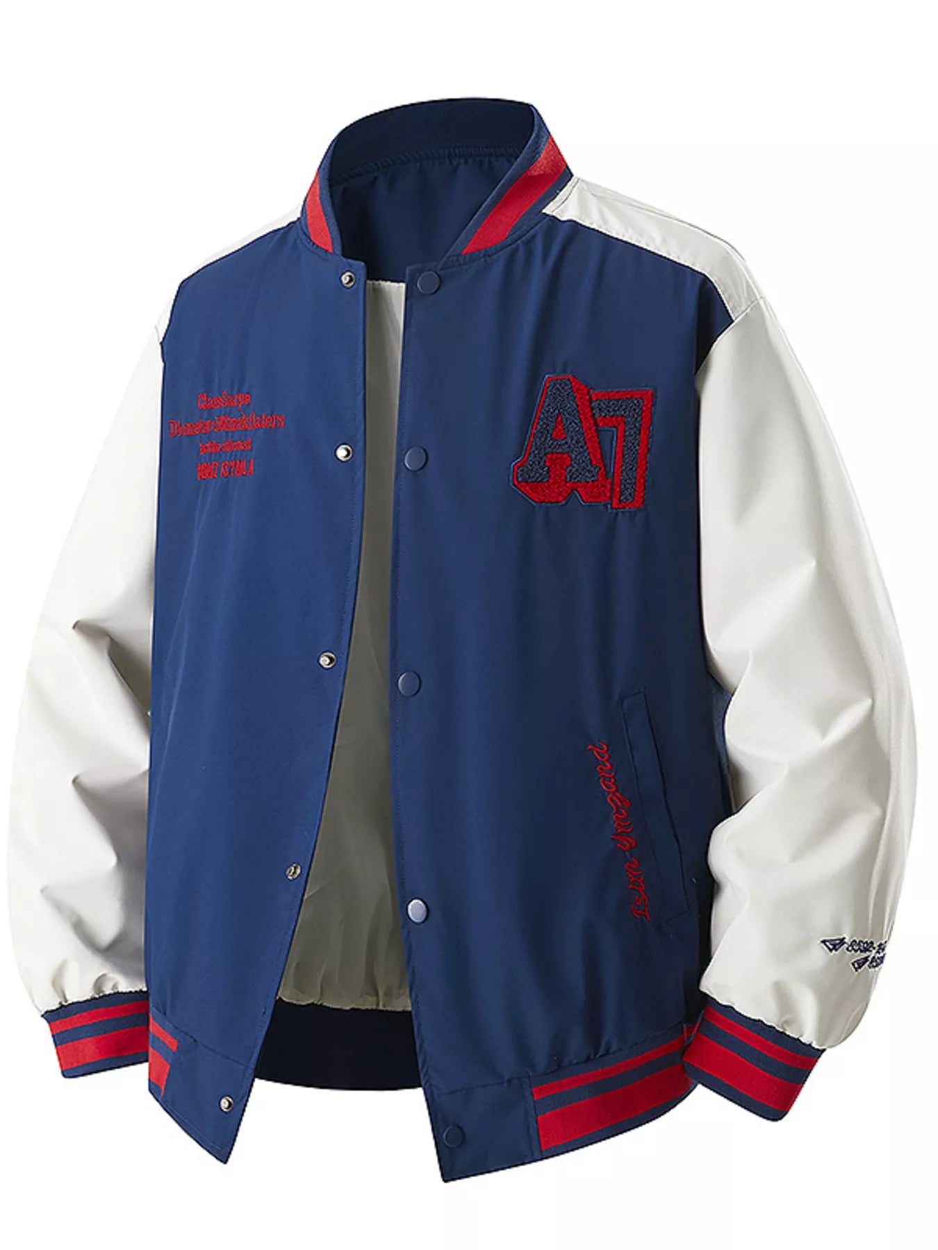 Sporty Long Sleeve Varsity Jacket – Light Yellow – back view