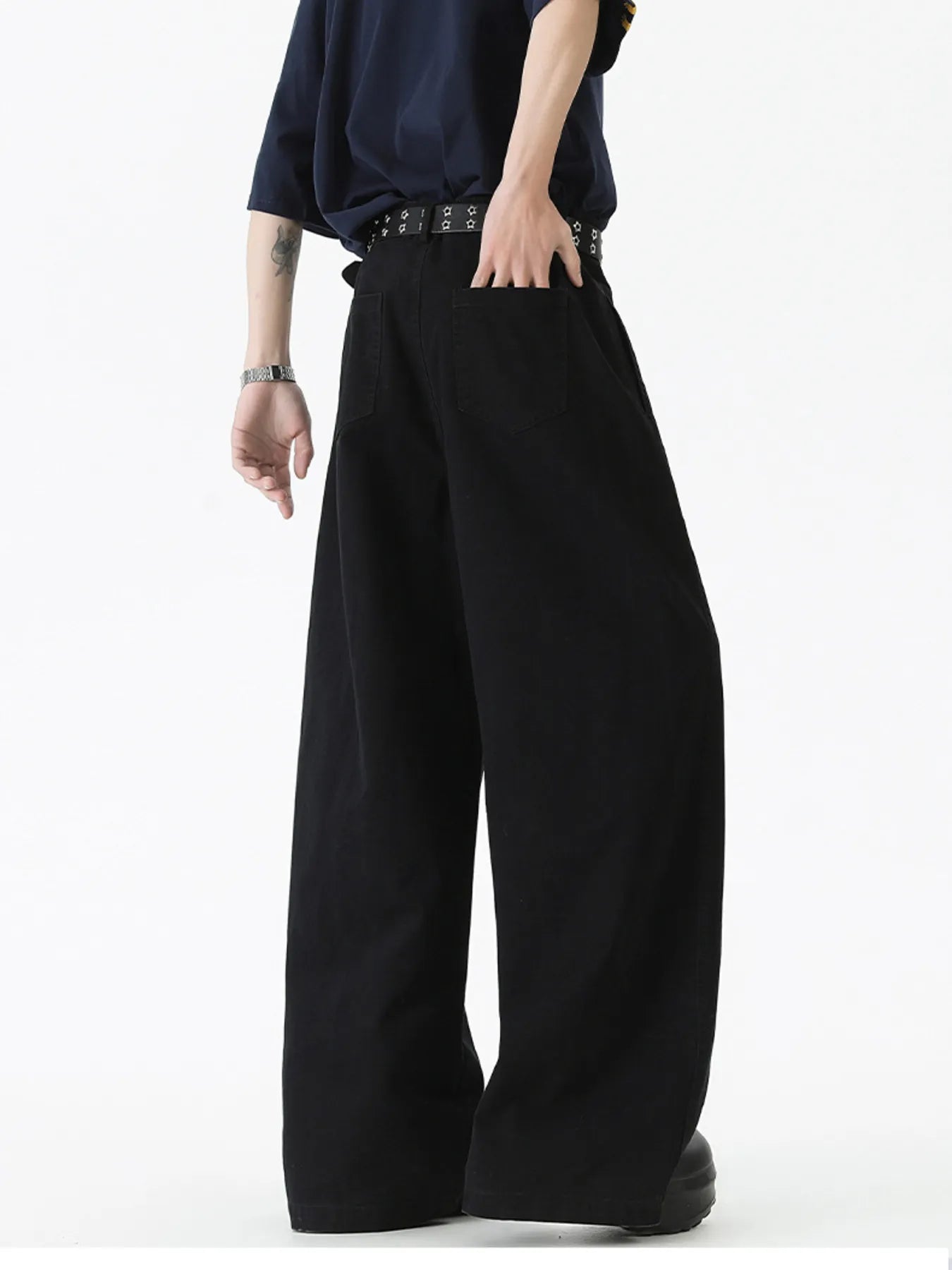 671 nan – Men's wide leg jeans streetwear fit