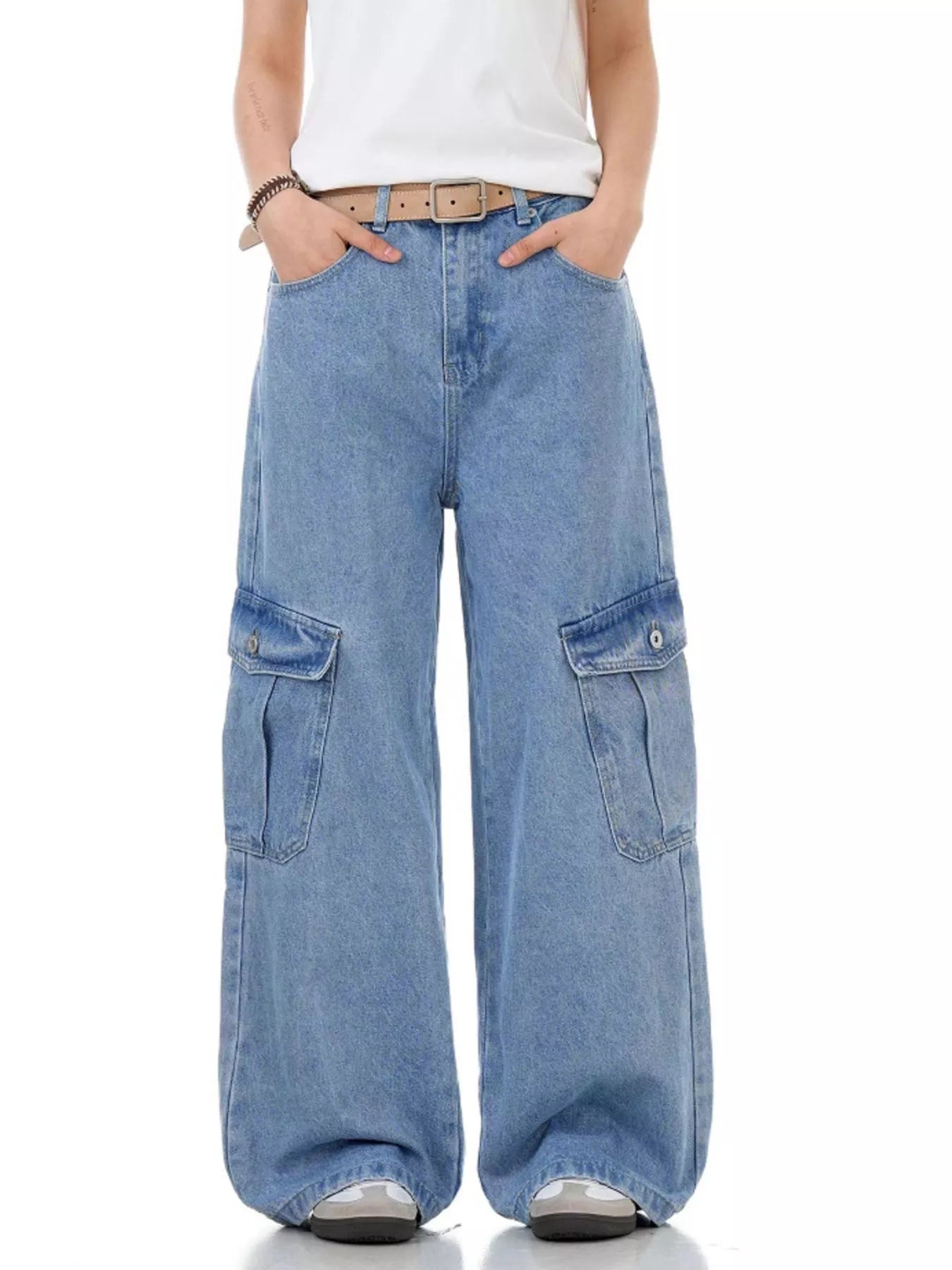 143 nan – Men's wide leg jeans streetwear fit