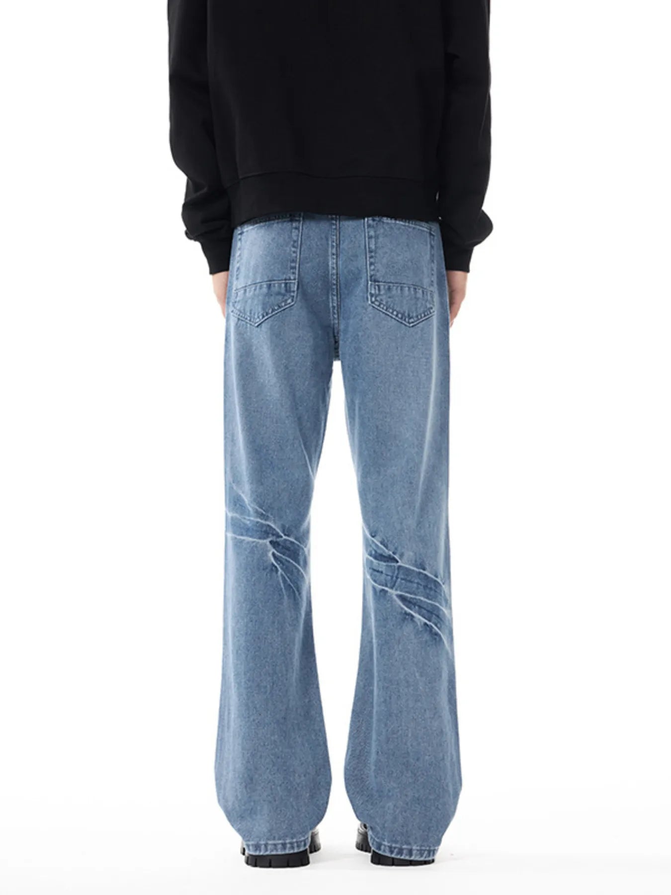 1292 Men's Washed Wide Leg Flare Jeans – men's flare jeans (Y2K) (side view)