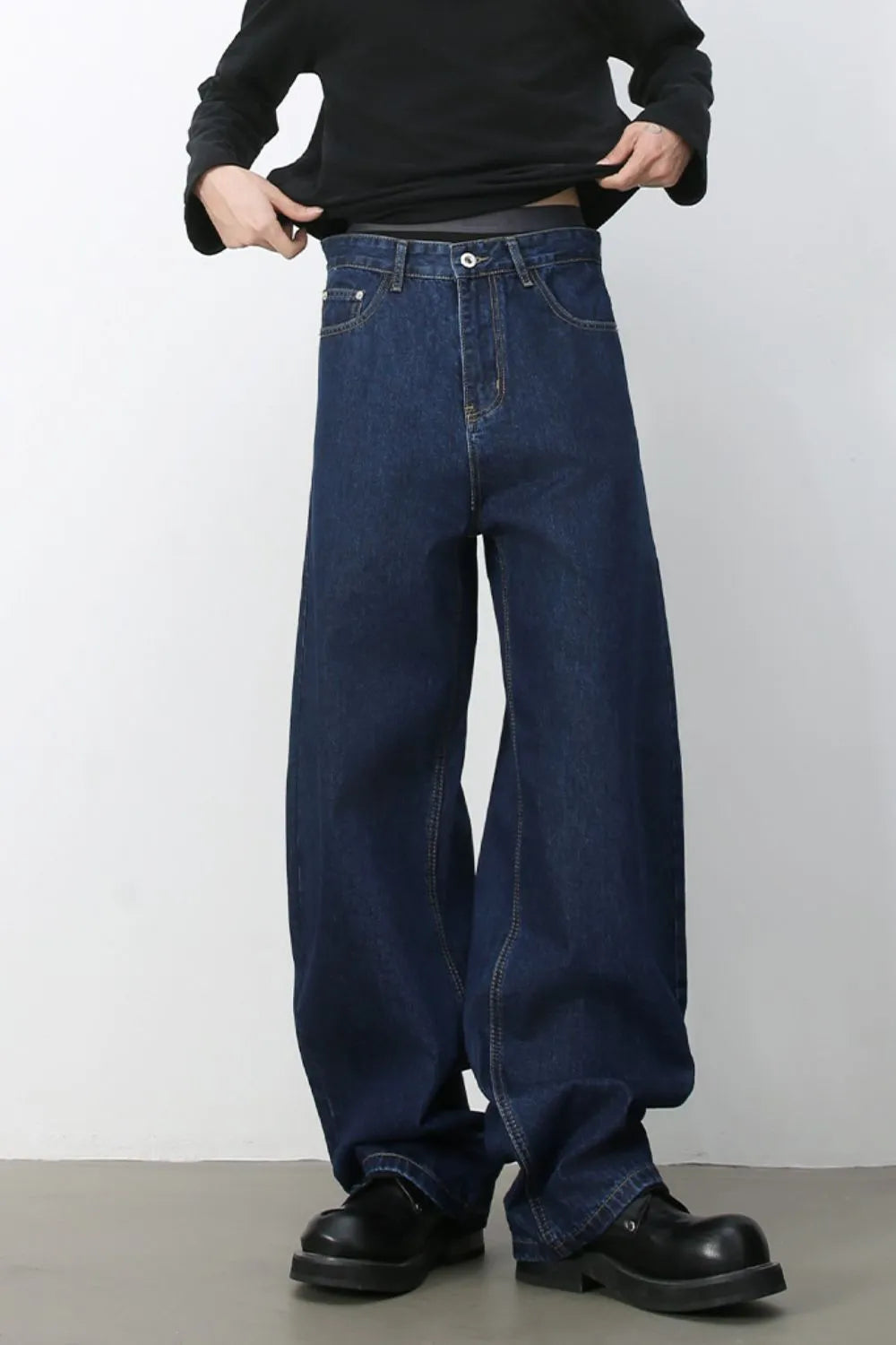 157 nan – Men's wide leg jeans streetwear fit