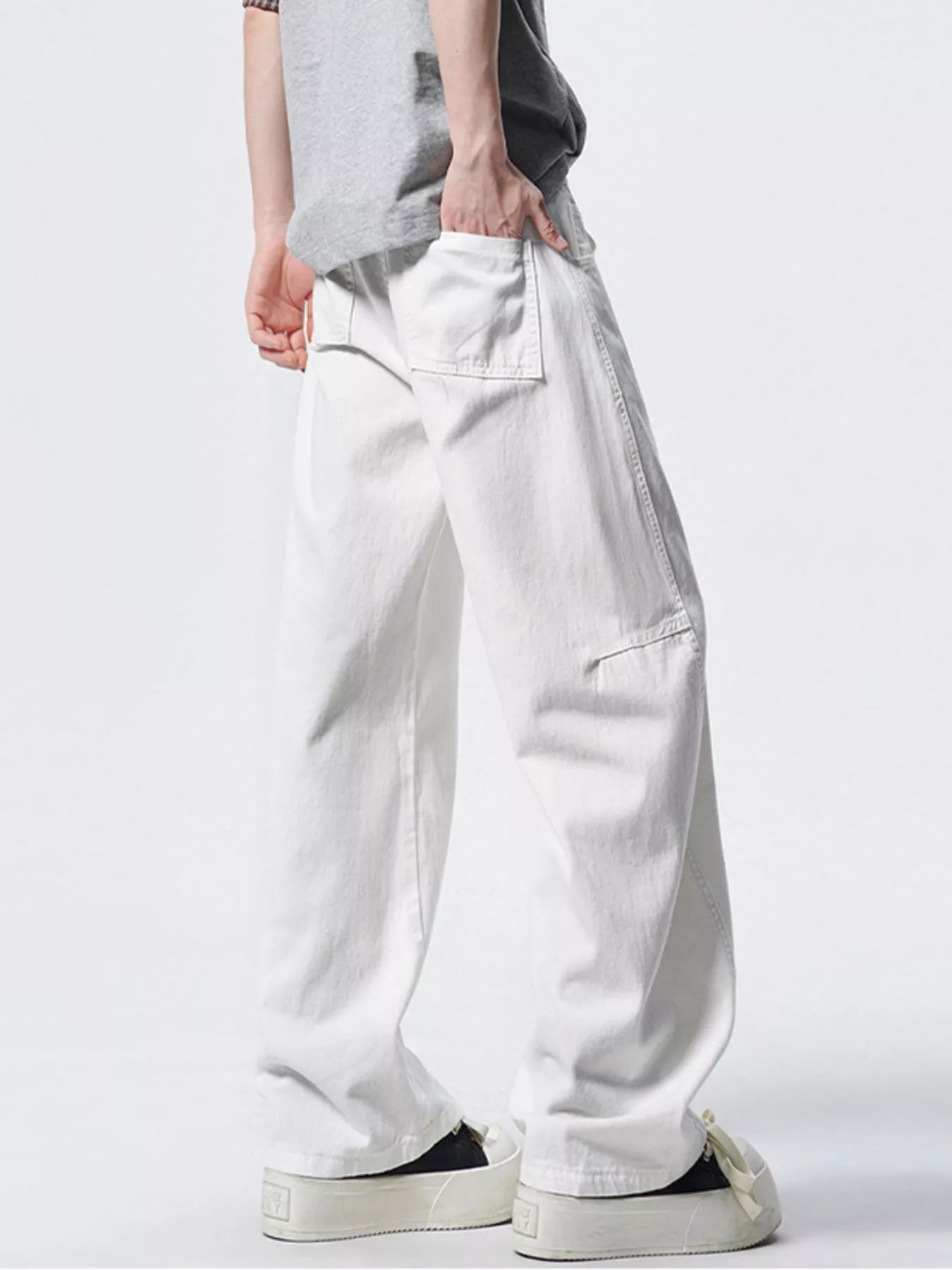 624 nan – Men's wide leg jeans streetwear fit
