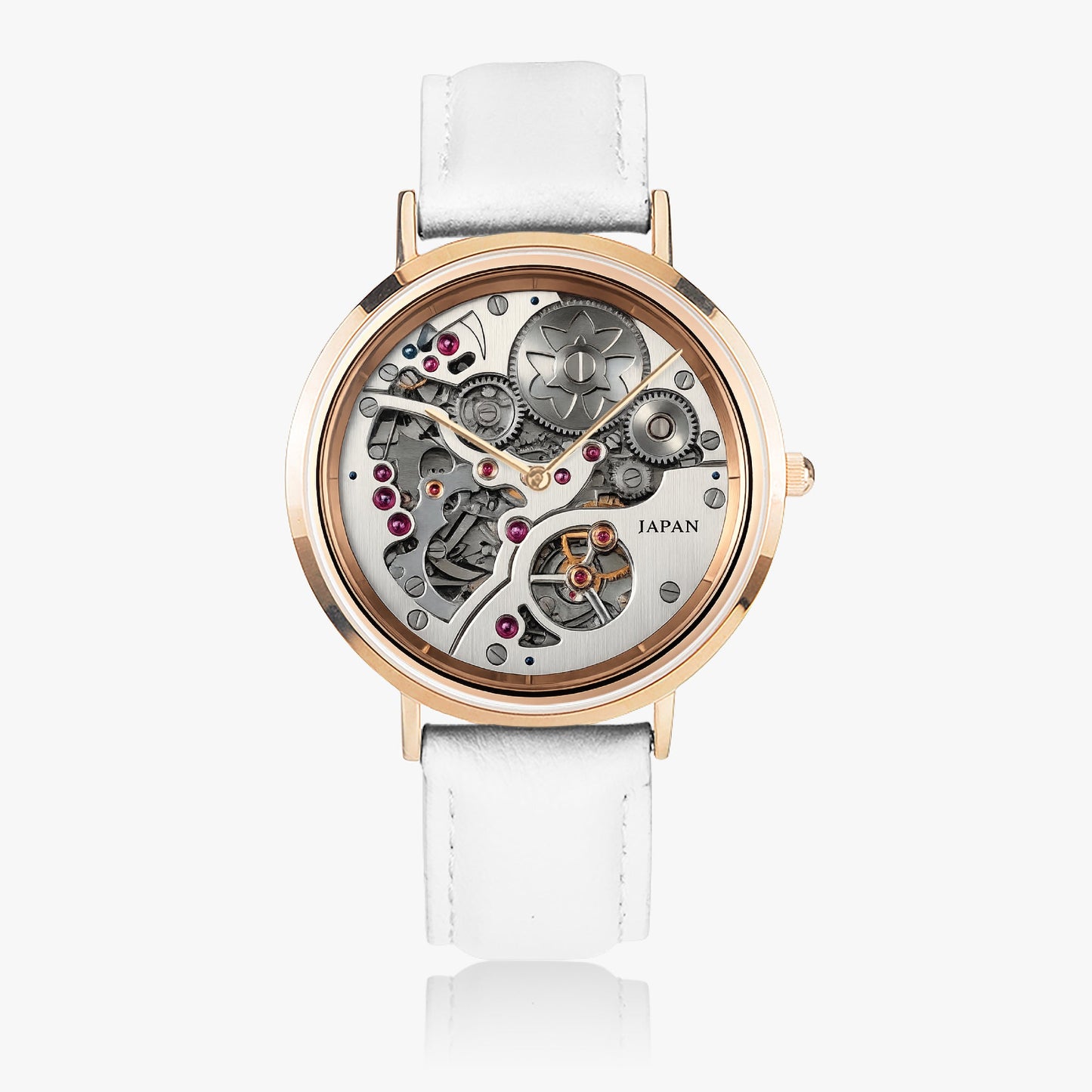 Jaycoh™ Japanese Creed Minute on Repeat 161 Selling Ultra-Thin Leather Strap Quartz Watch (Rose Gold) | Print-on-Demand Custom Watch - product photo | print on demand watch print custom watch