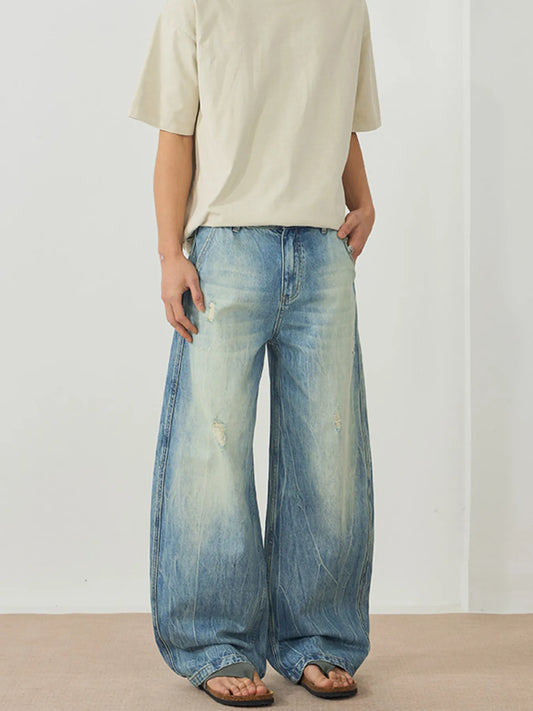 1233 nan – Men's wide leg jeans streetwear fit