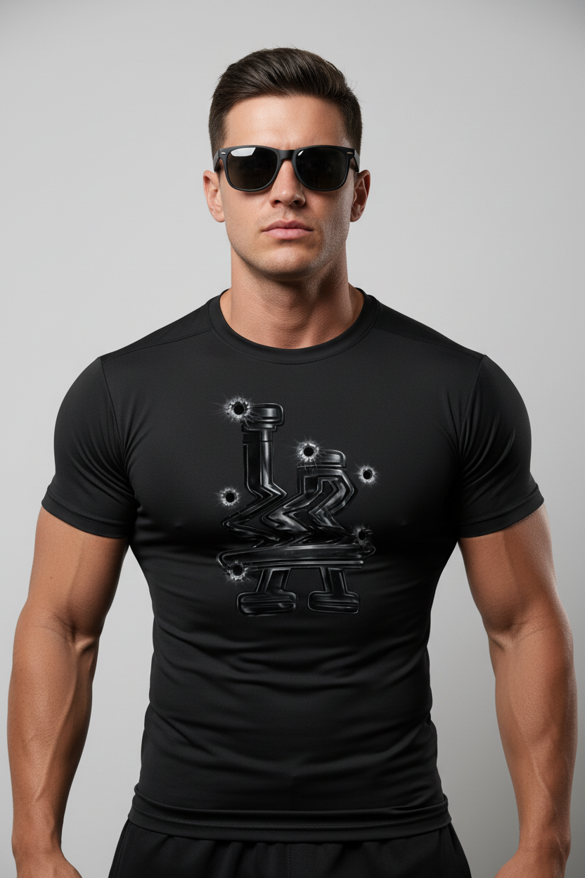 Ballistic LA Glitch Stretchy Compression T-Shirt - Luis’s Locker