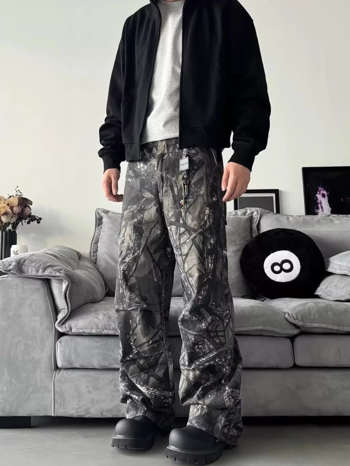 1263 Men's Full Size Camo Print Relaxed Fit Jeans Plus Size – men's graphic jeans (main view)