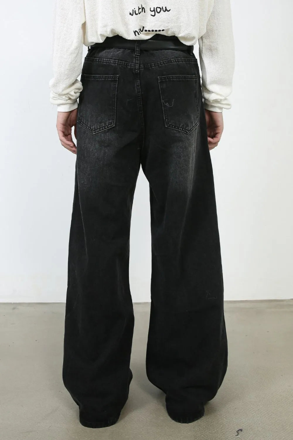 1042 nan – Men's wide leg jeans streetwear fit