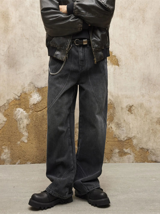 1117 Men's Wide Leg Baggy Jeans – Men's wide leg jeans streetwear fit