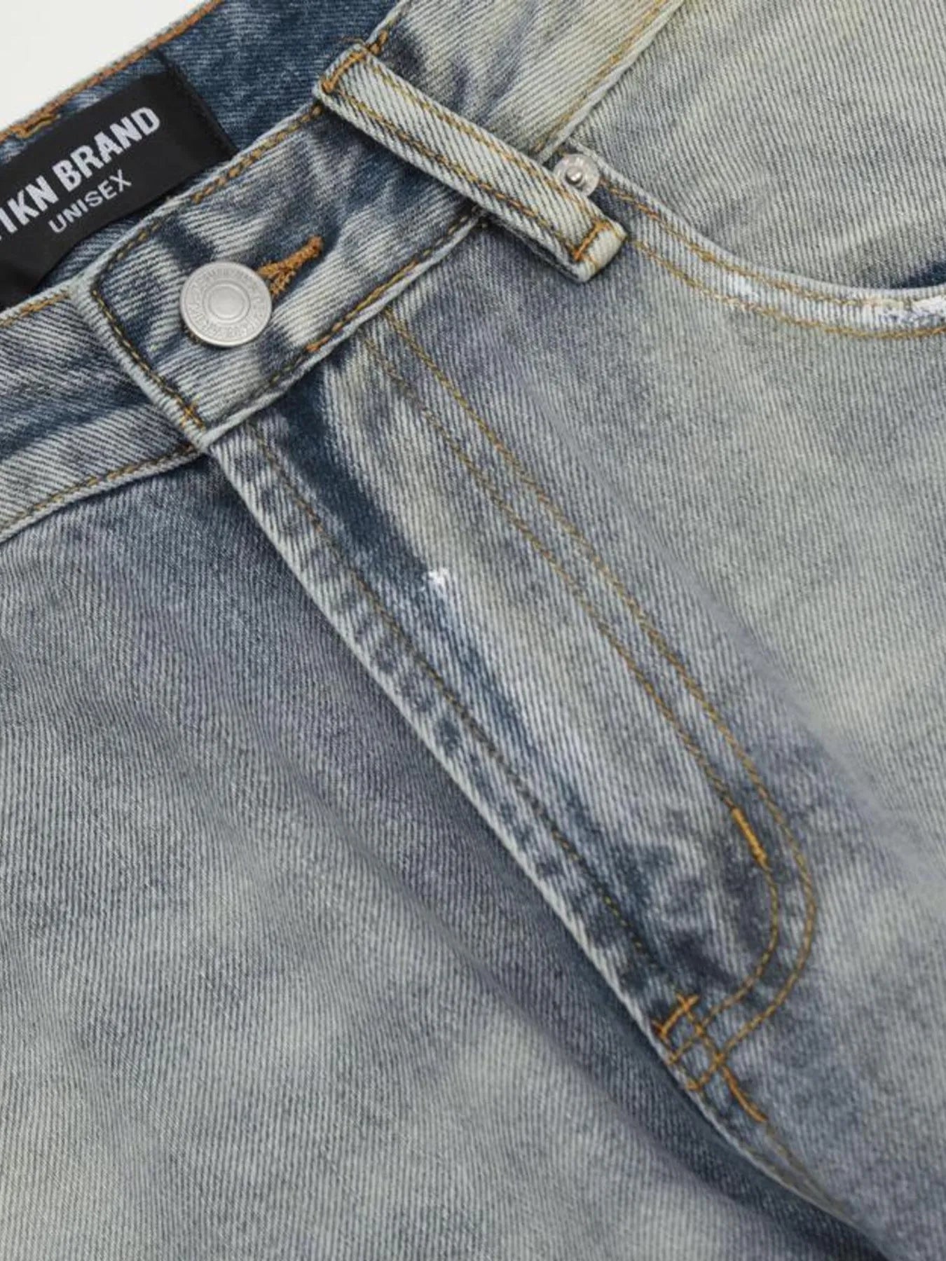 1283 Men's Vintage Washed Gradient Distressed Flare Jeans – men's flare jeans (Y2K) (detail view 14)