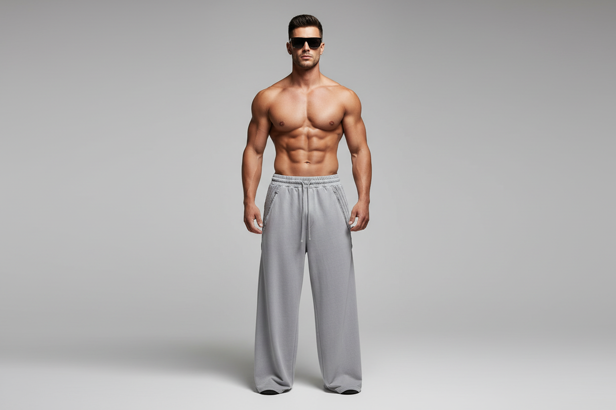 Snow Washed Tape Raw Edge Sweatpants - back view